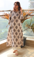 Cotton Earthy Brown Kali Kurta