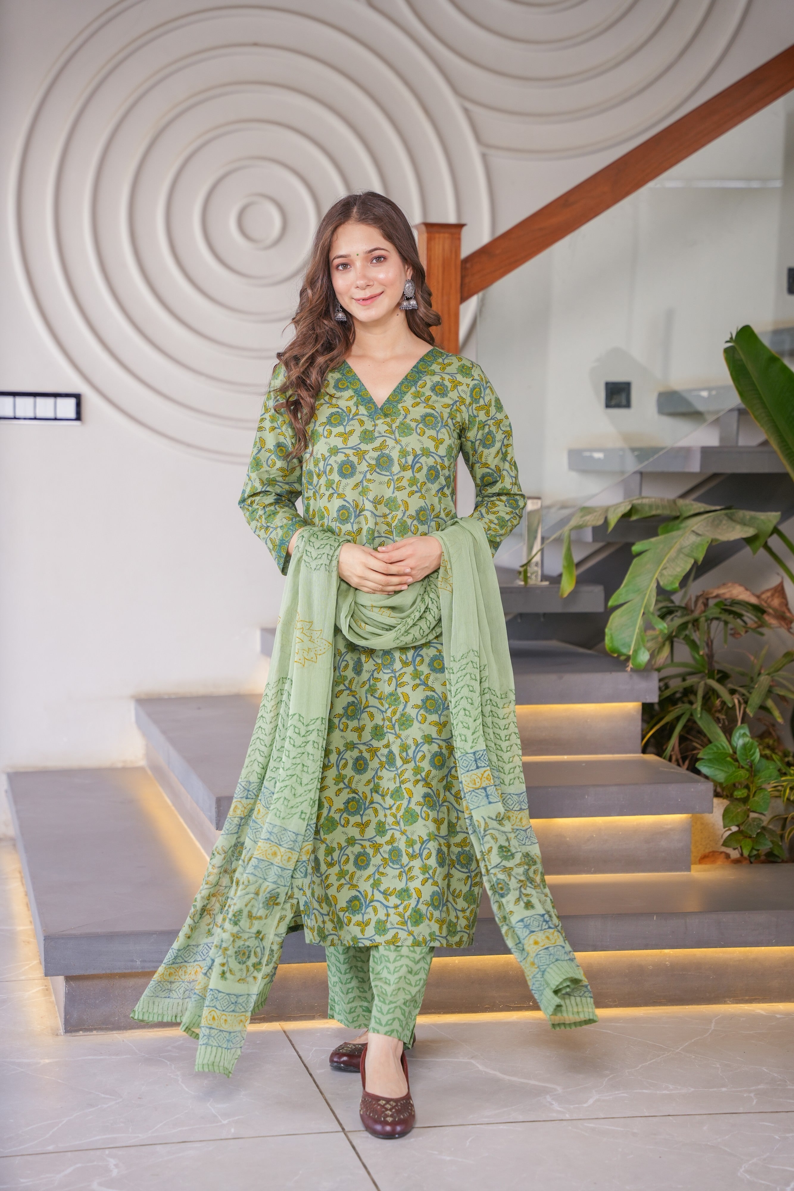 Seema Cotton Straight suit set