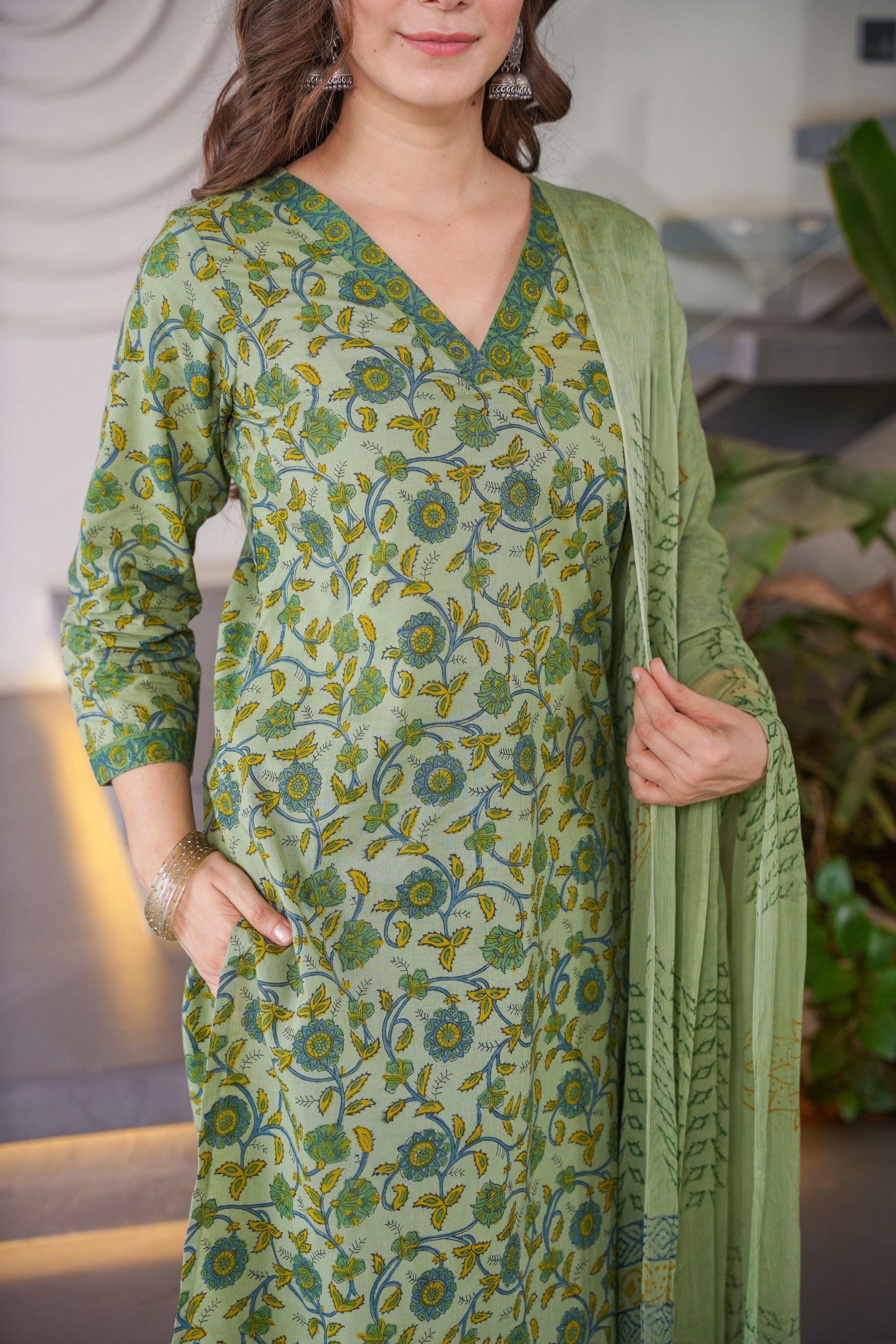 Seema Cotton Straight suit set