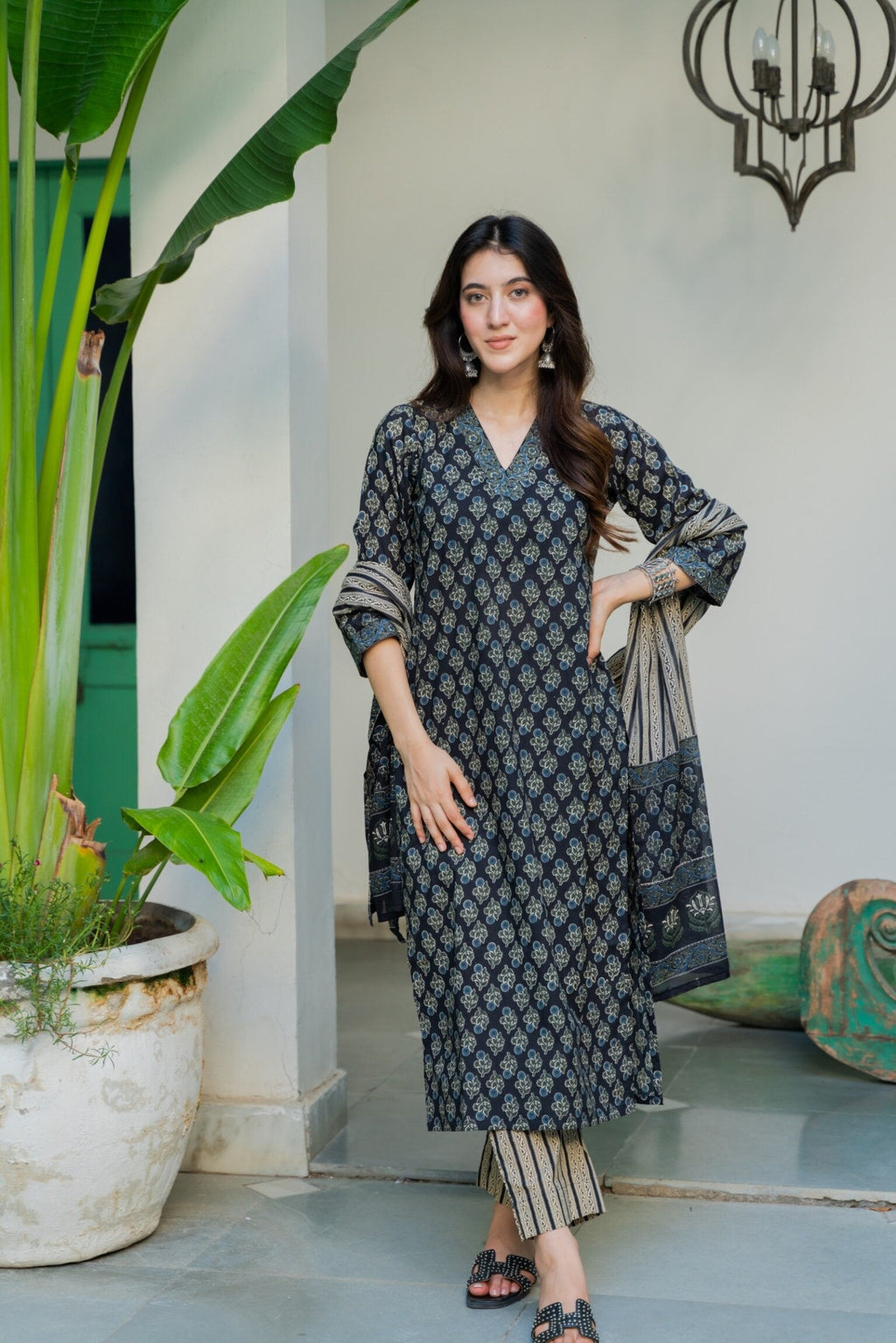 Mahira cotton straight suit set