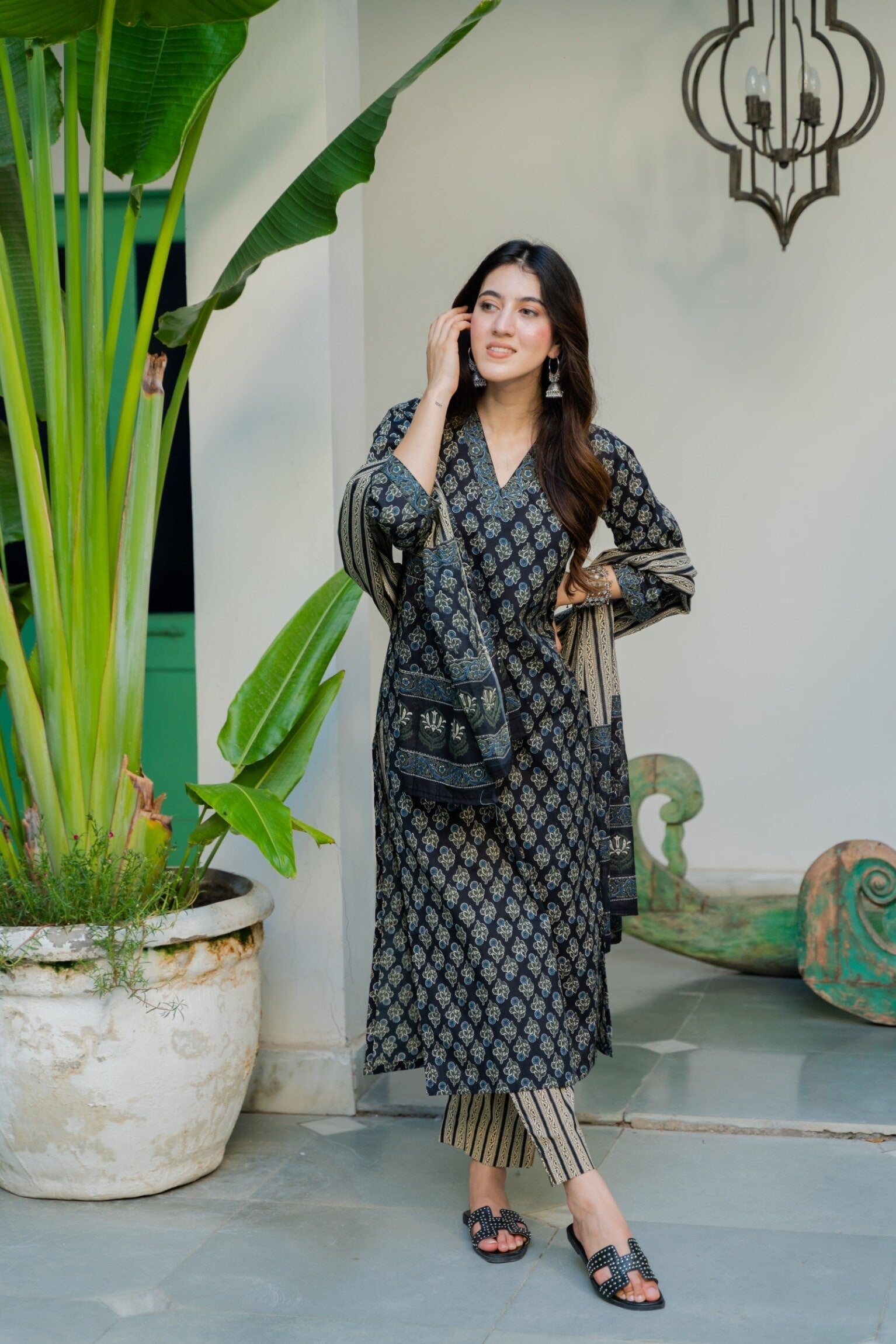 Mahira cotton straight suit set