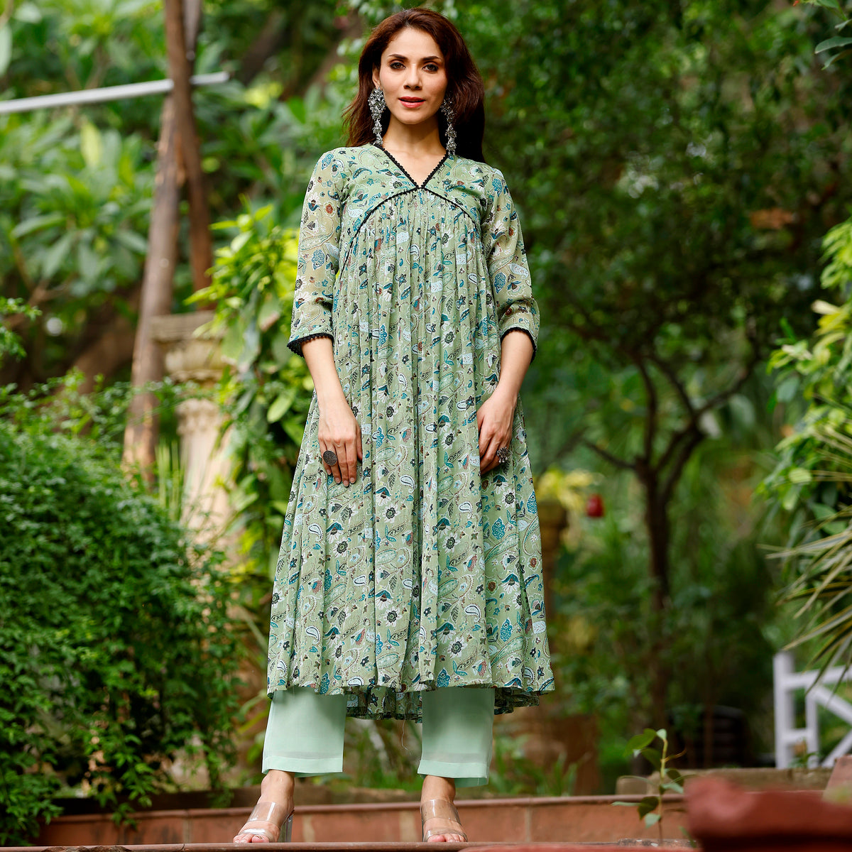 Bhairavi Georgette Gher Set
