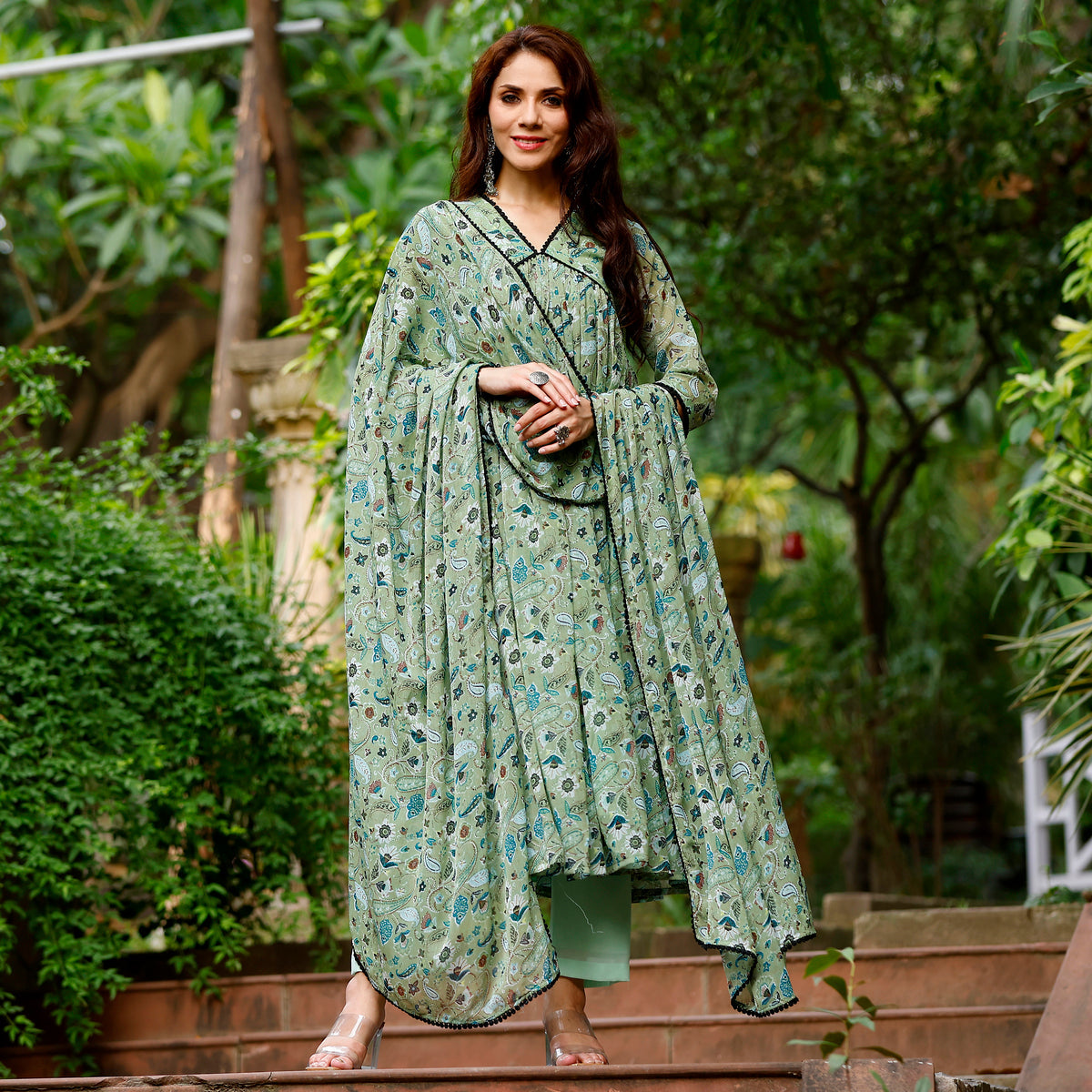 Bhairavi Georgette Gher Set