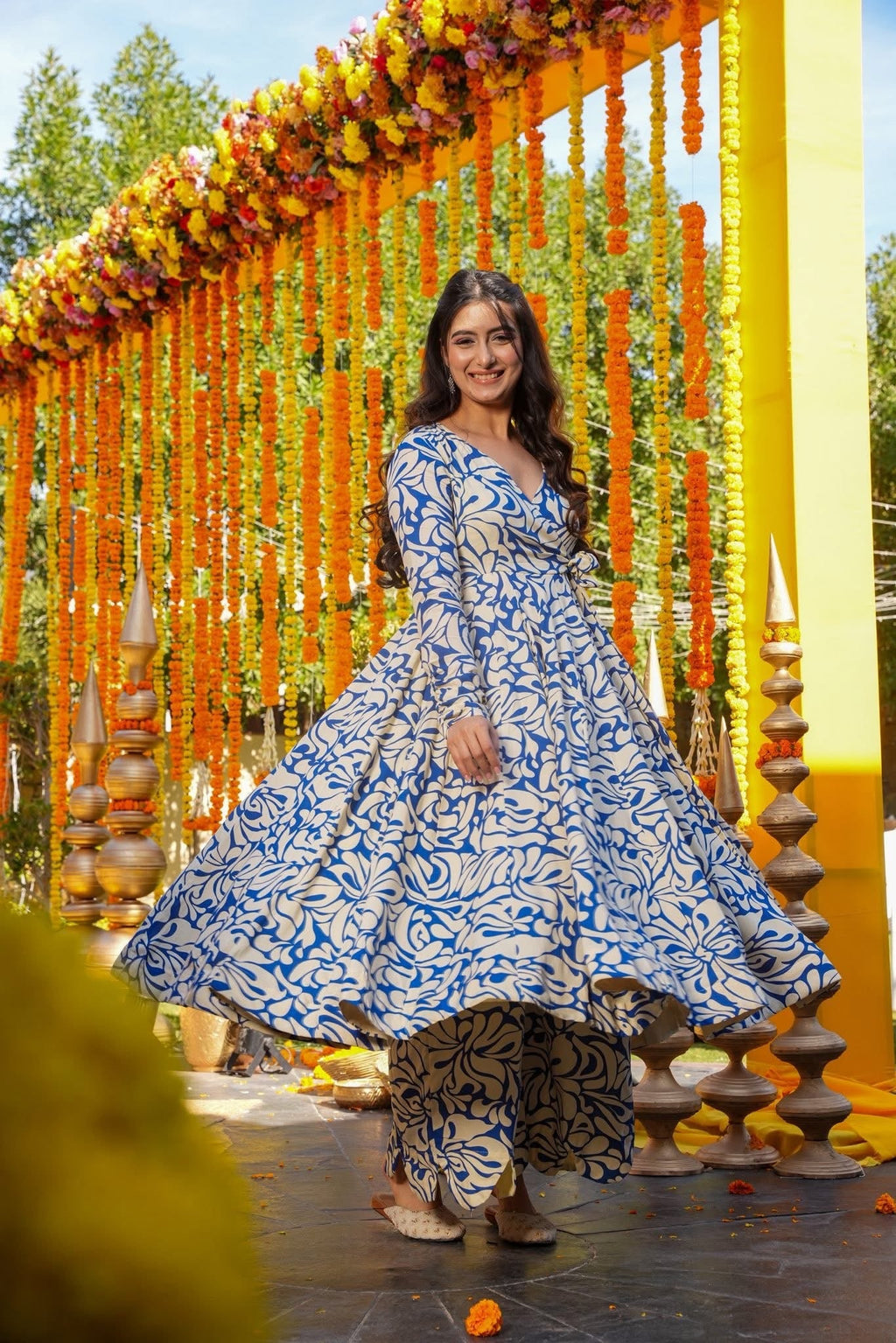 Ridhvisha Printed Angrakha Kurta Set