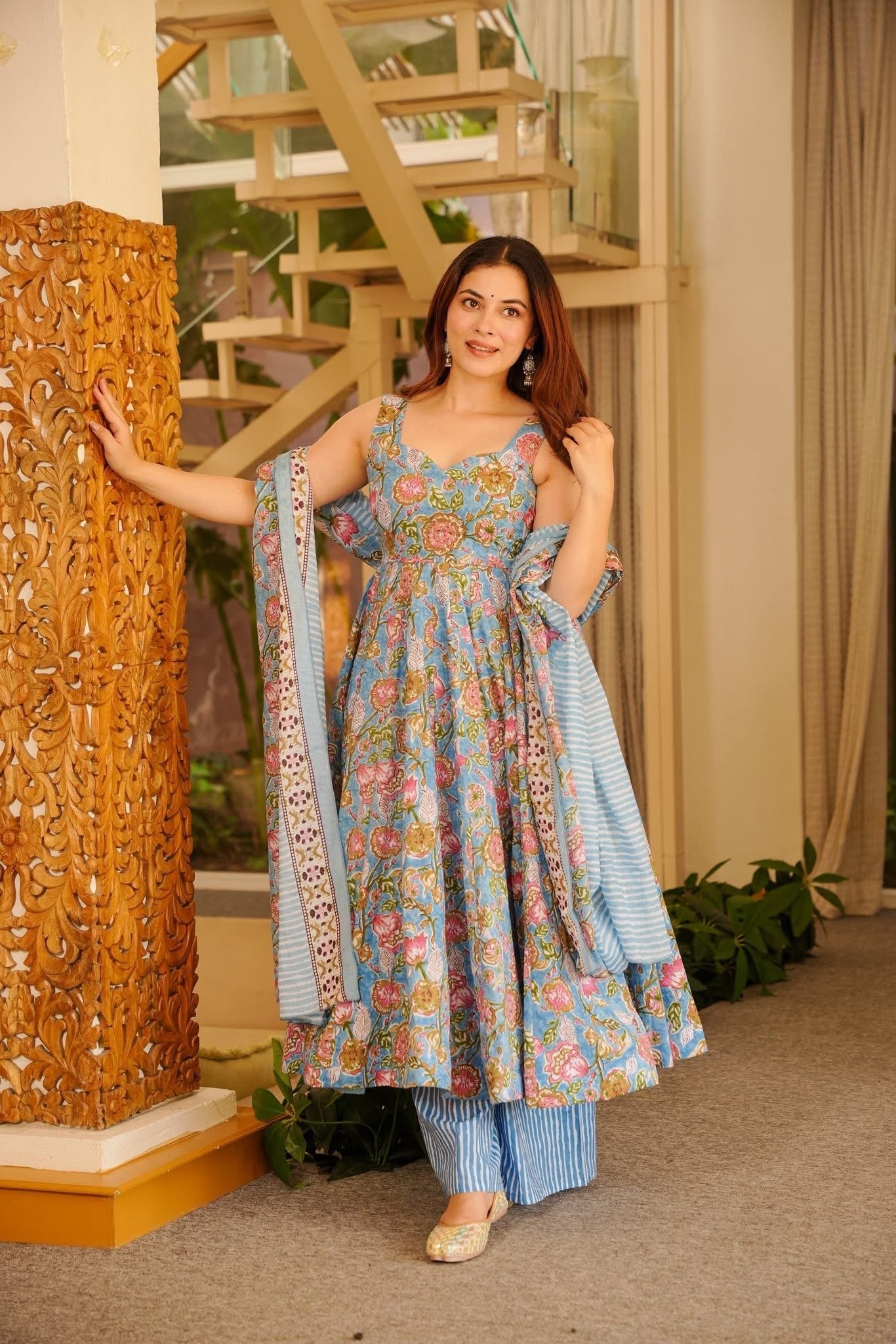 Preet Cotton Anarkali Suit Set