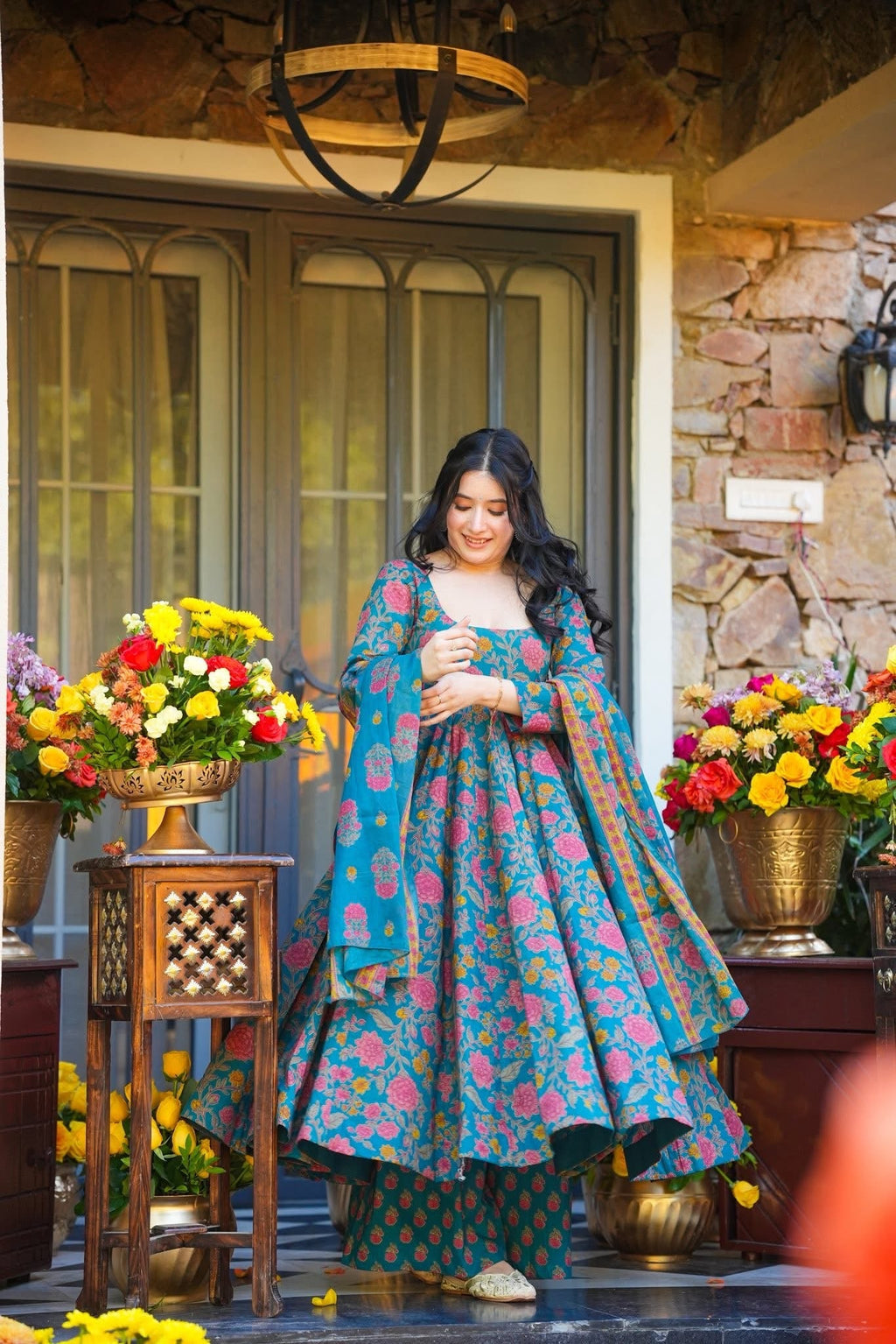 Mahveenah Cotton Anarkali Suit Set