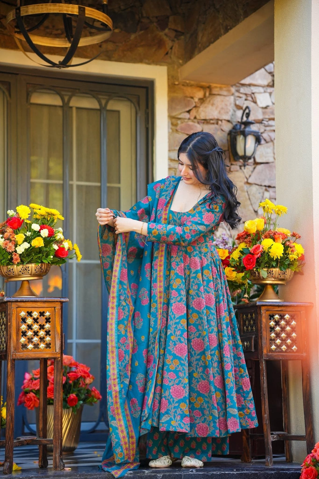 Mahveenah Cotton Anarkali Suit Set