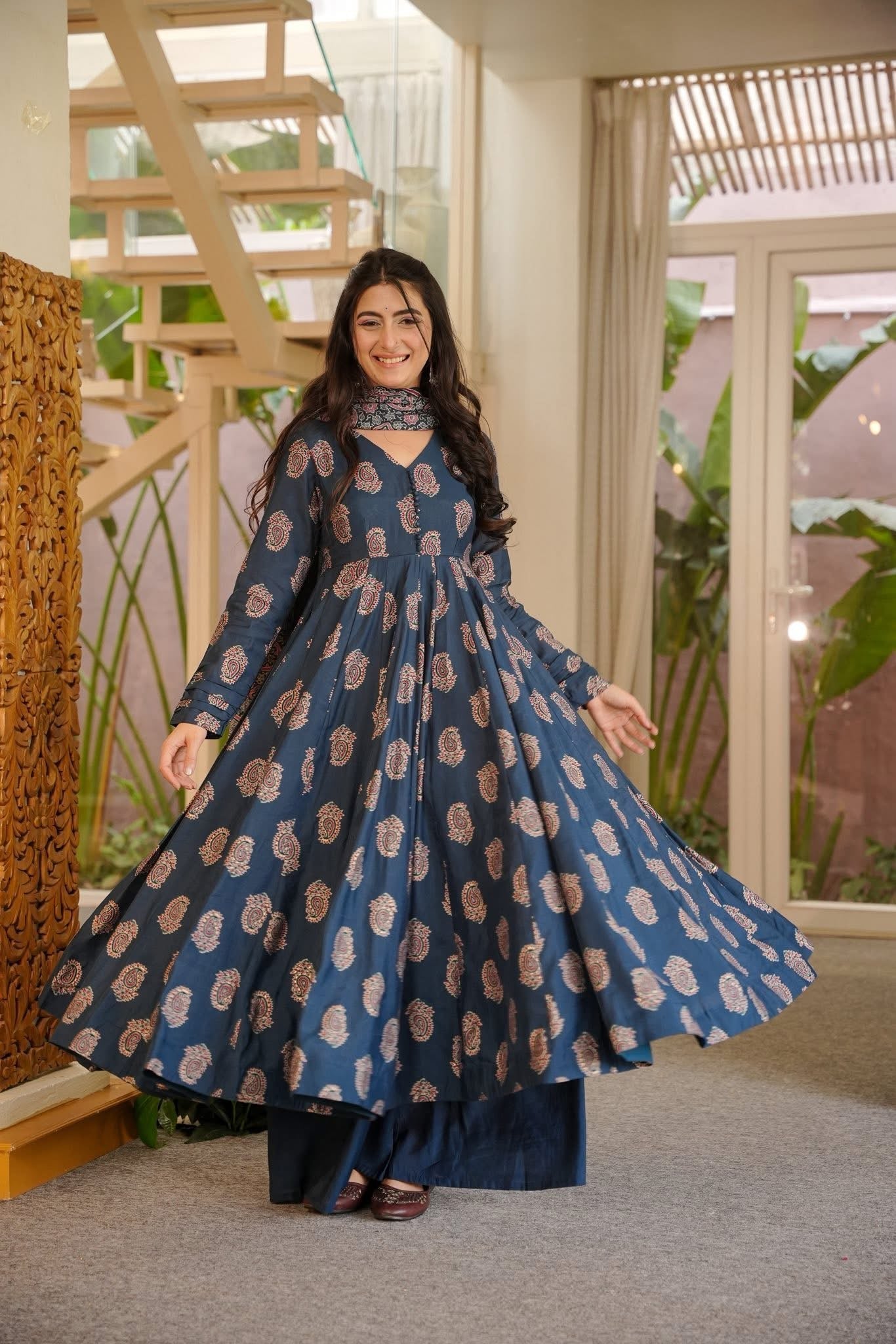 Lavitha Printed Anarkali Suit Set