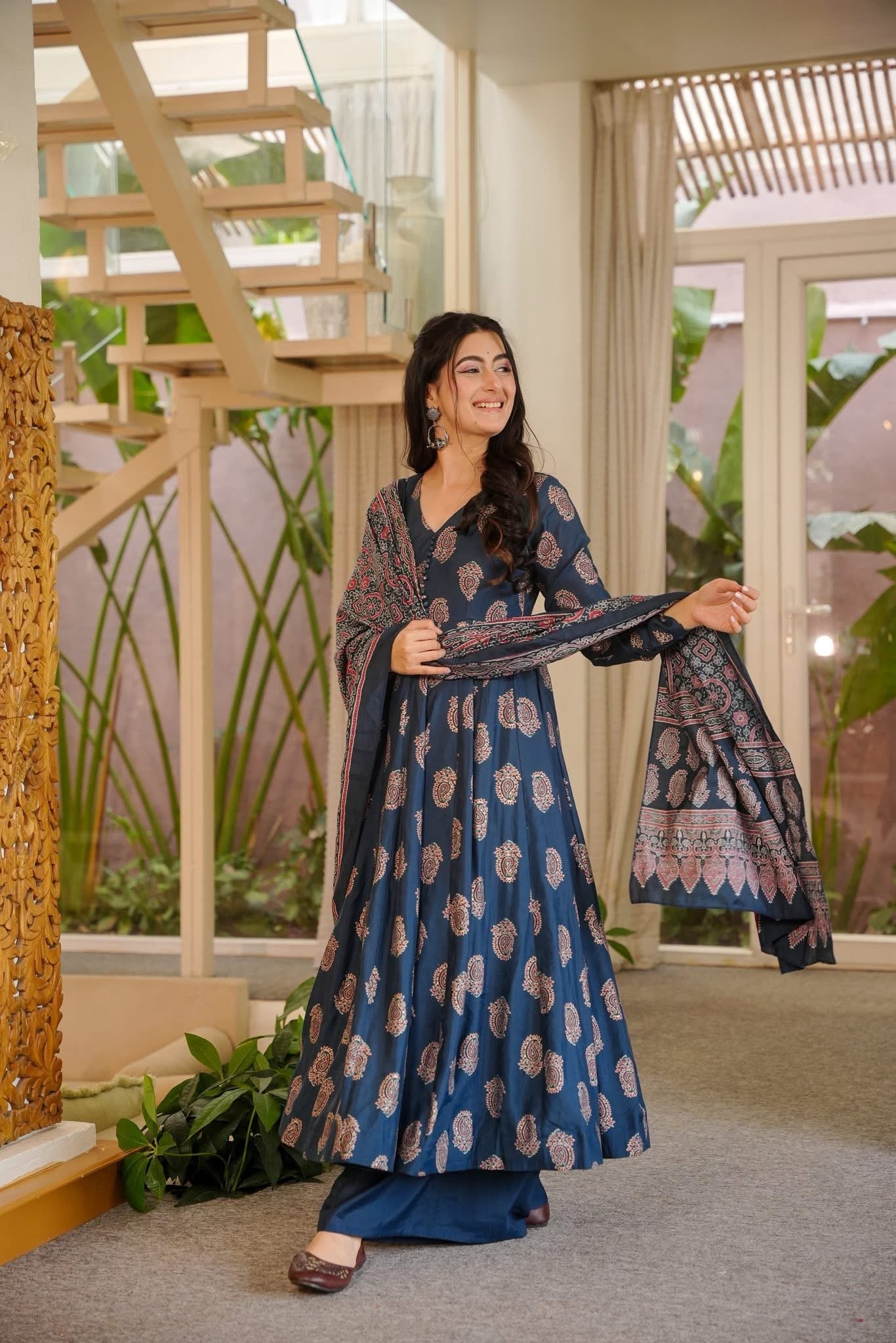 Lavitha Printed Anarkali Suit Set