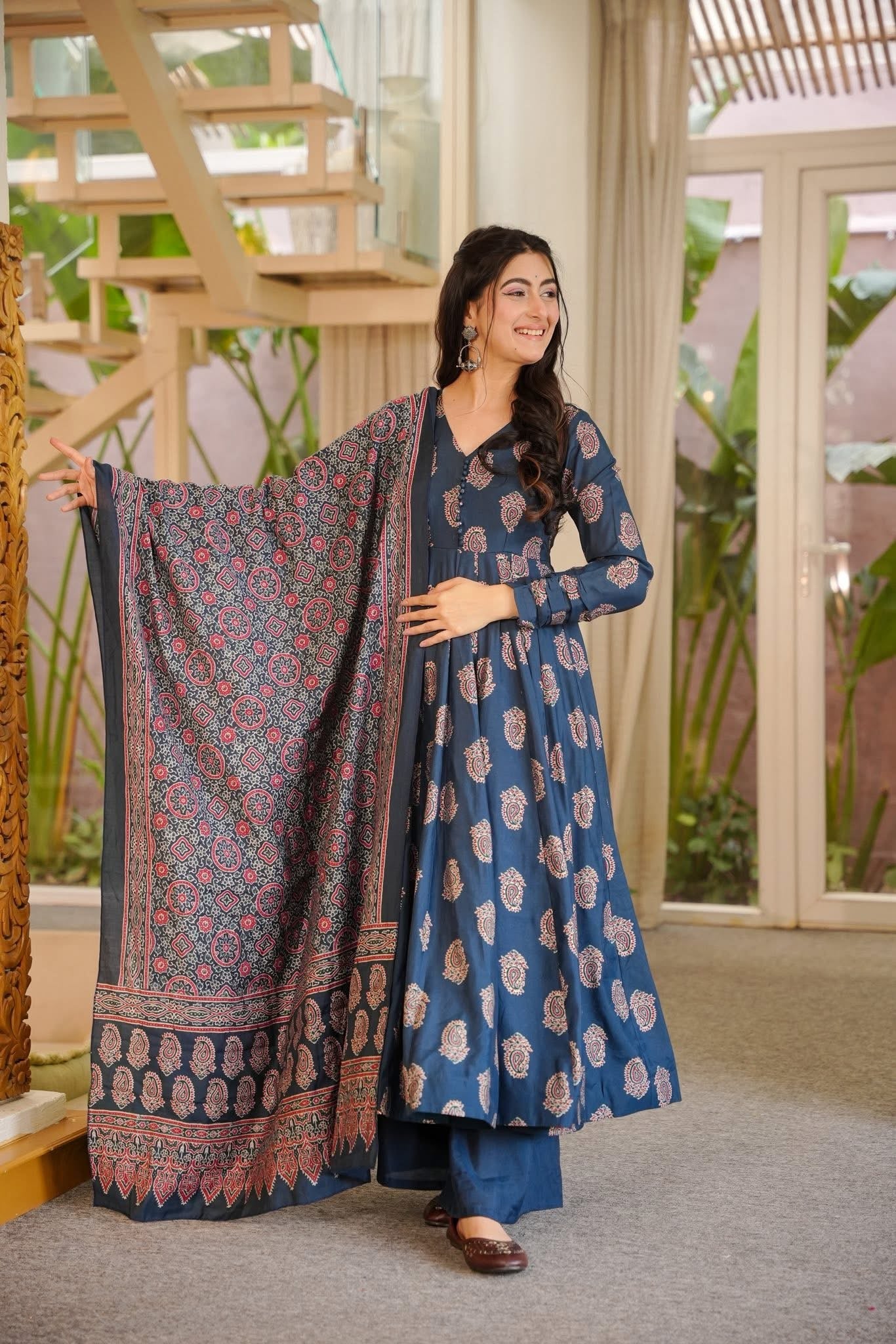 Lavitha Printed Anarkali Suit Set