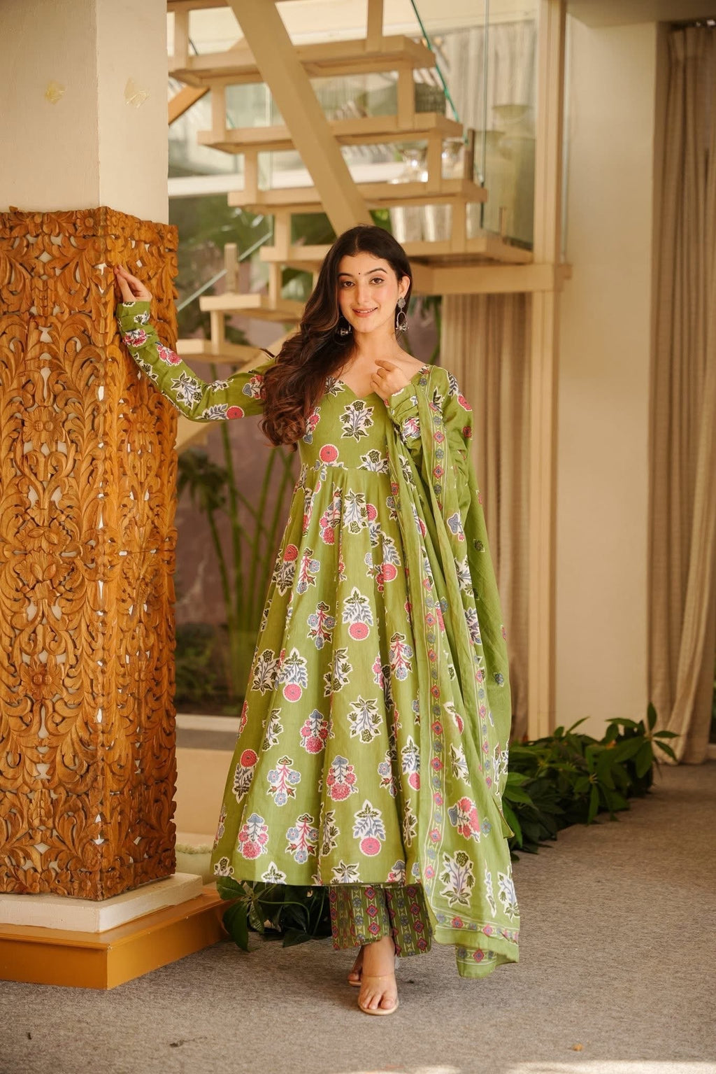 Gunjika Printed Anarkali Suit Set