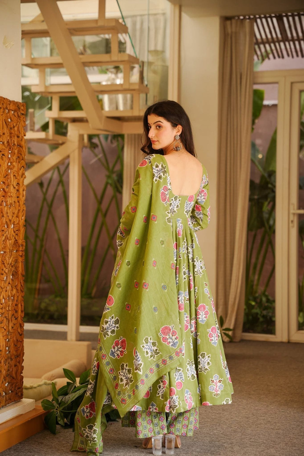 Gunjika Printed Anarkali Suit Set