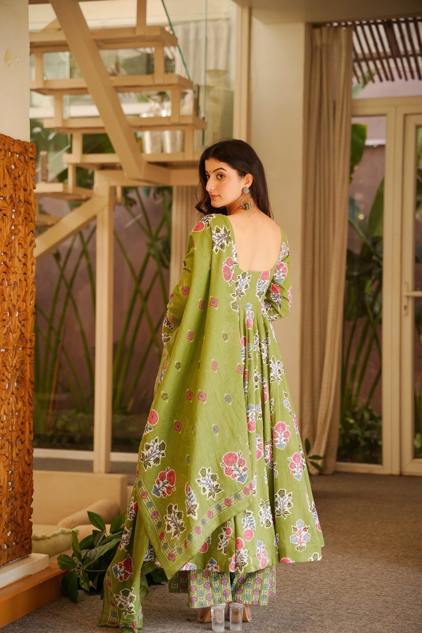 Gunjika Printed Anarkali Suit Set