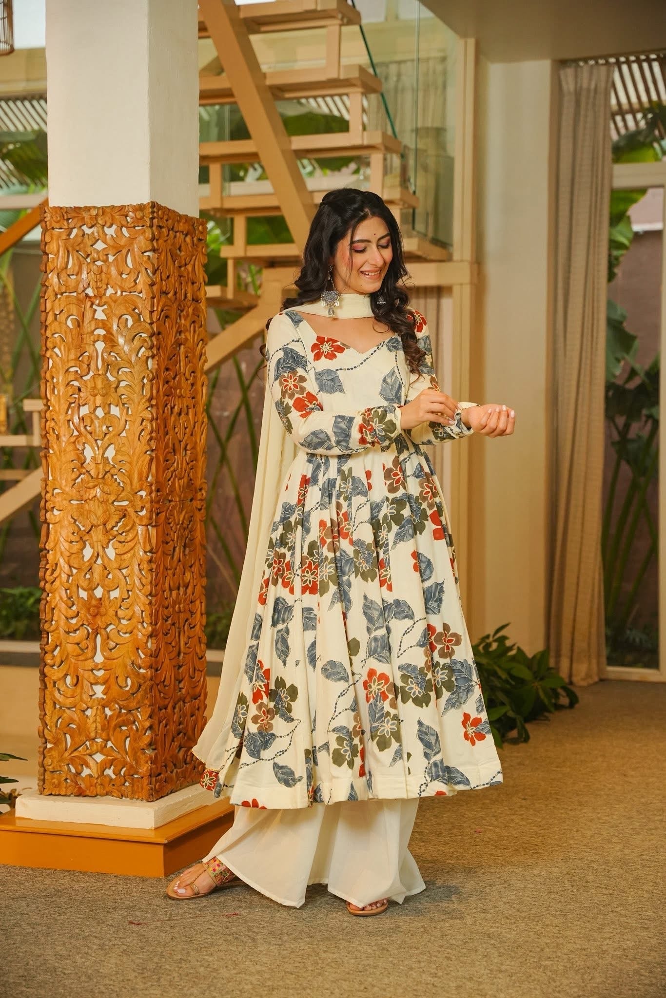 Varnya Rayon Anarkali Suit Set