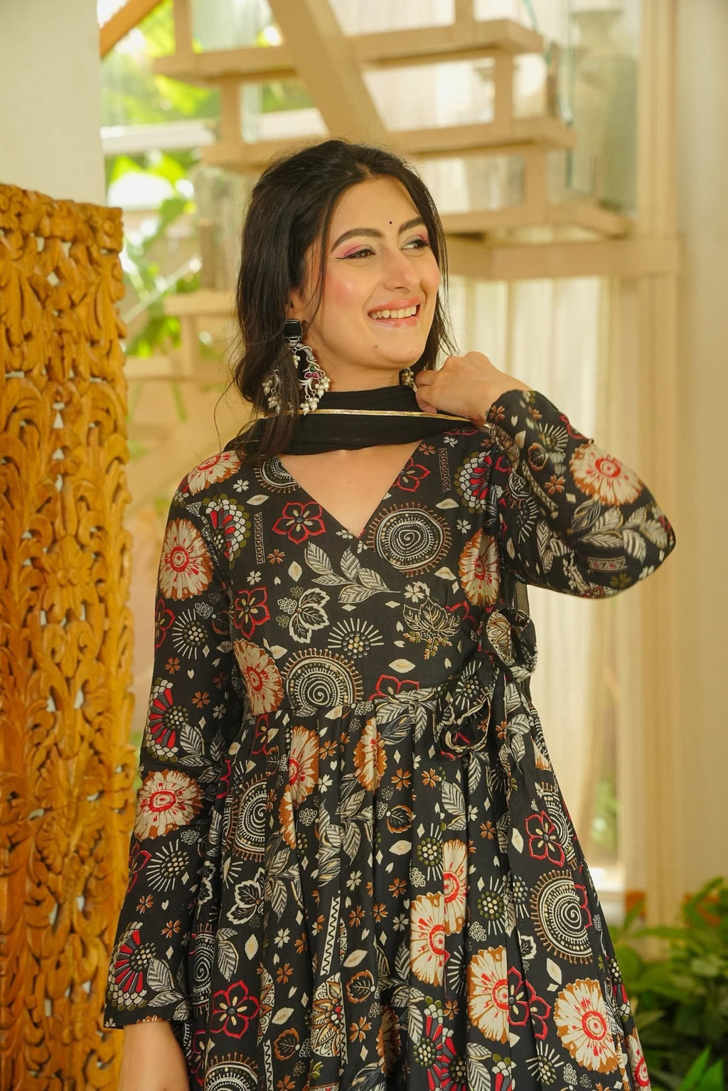 Jivaanshika Black Anarkali Suit Set
