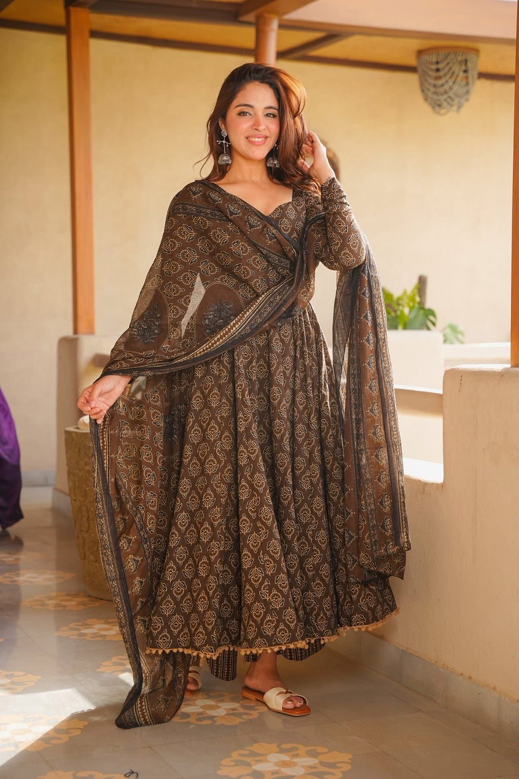 Samhira Cotton Anarkali Suit Set