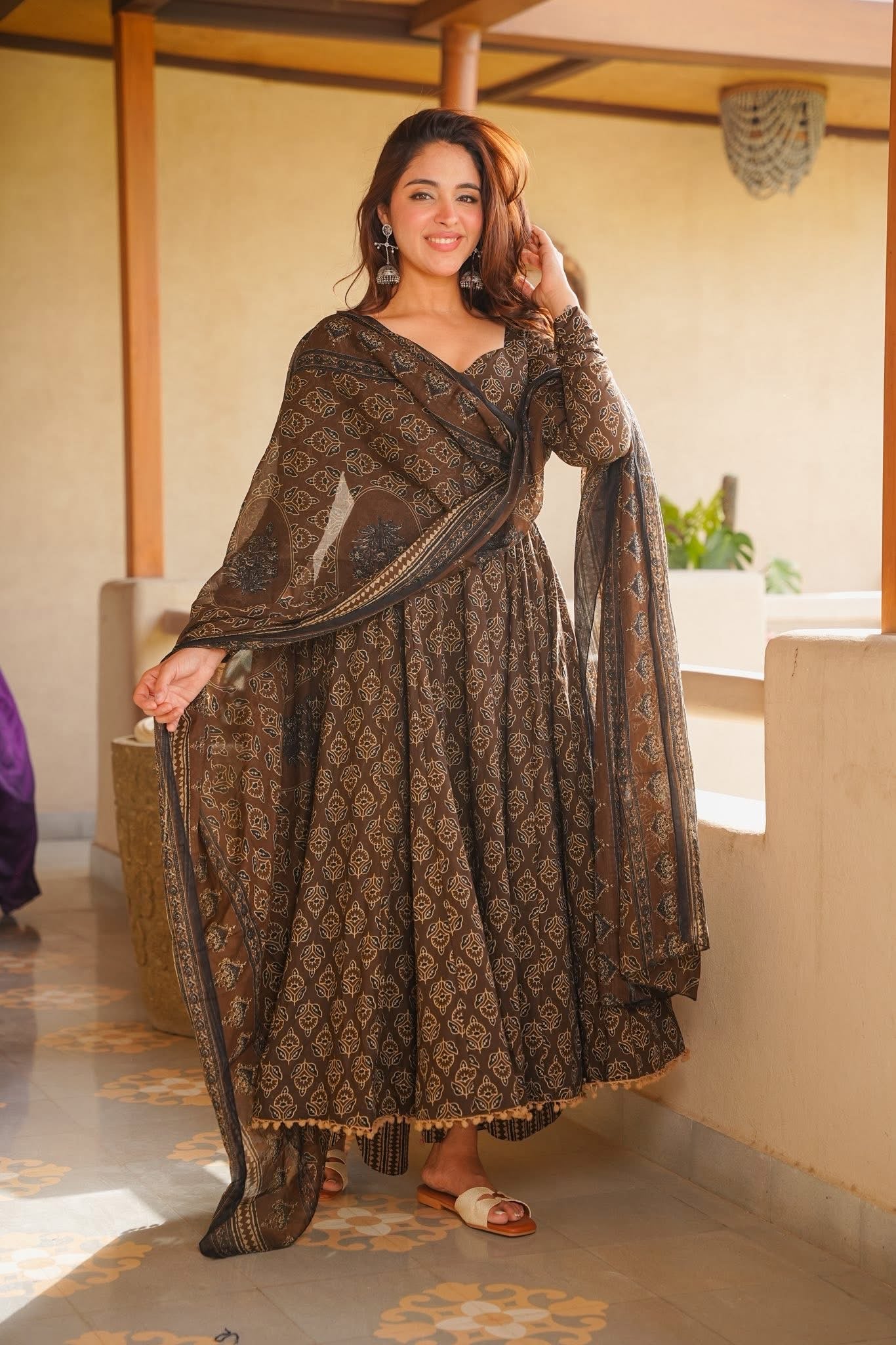 Samhira Cotton Anarkali Suit Set