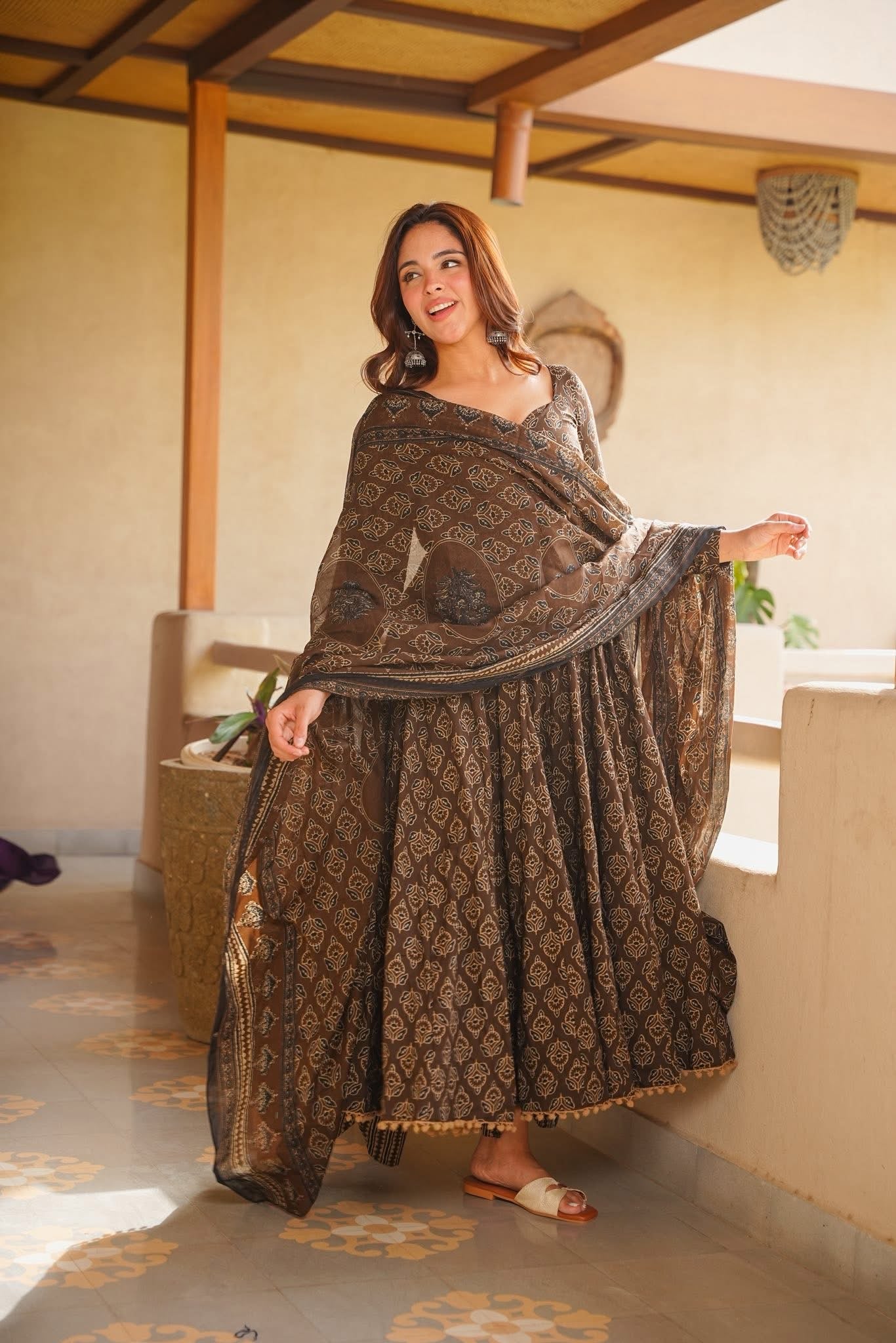Samhira Cotton Anarkali Suit Set