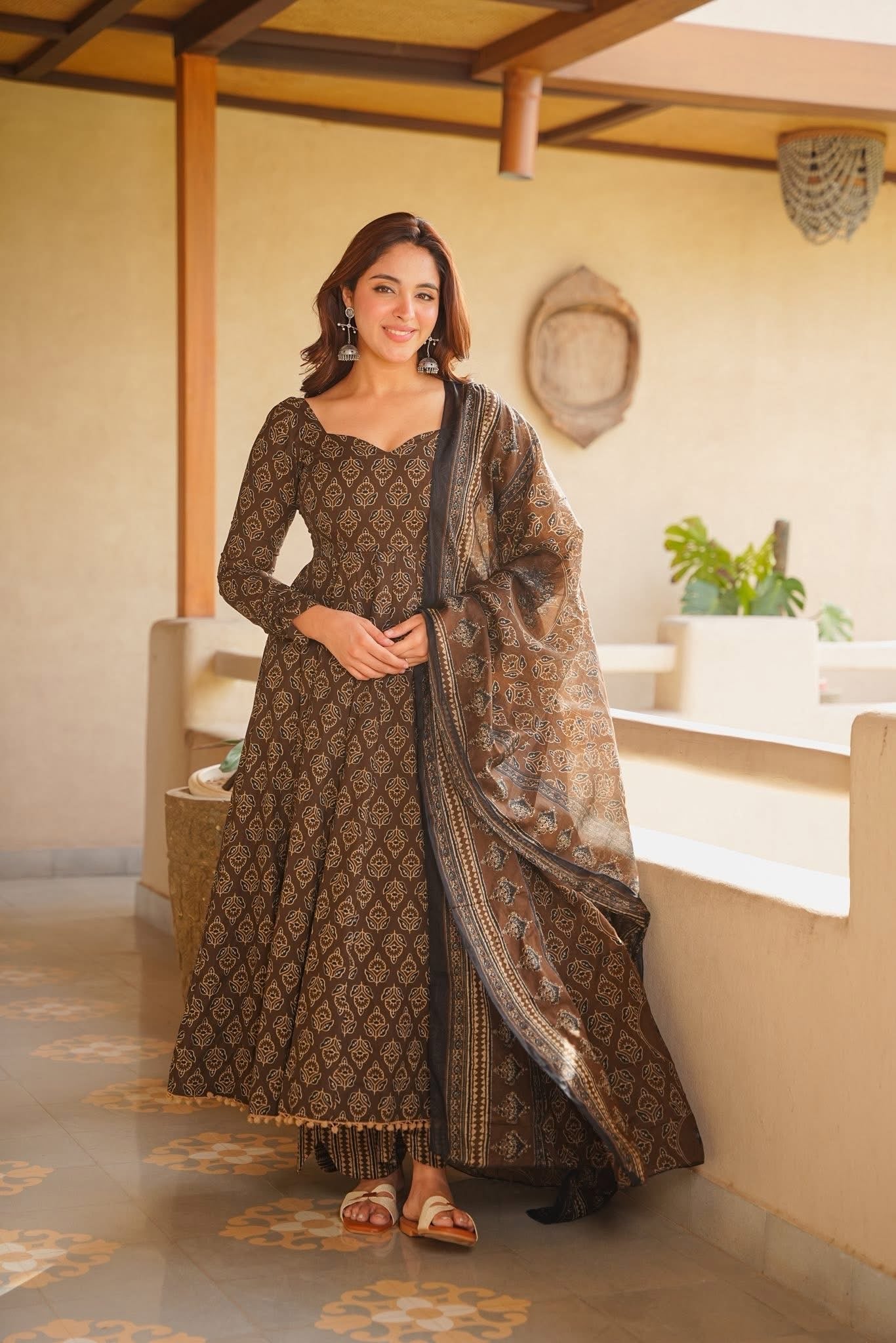 Samhira Cotton Anarkali Suit Set
