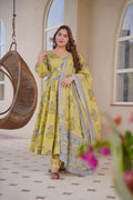 Faryal Printed Cotton Anarkali Suit Set