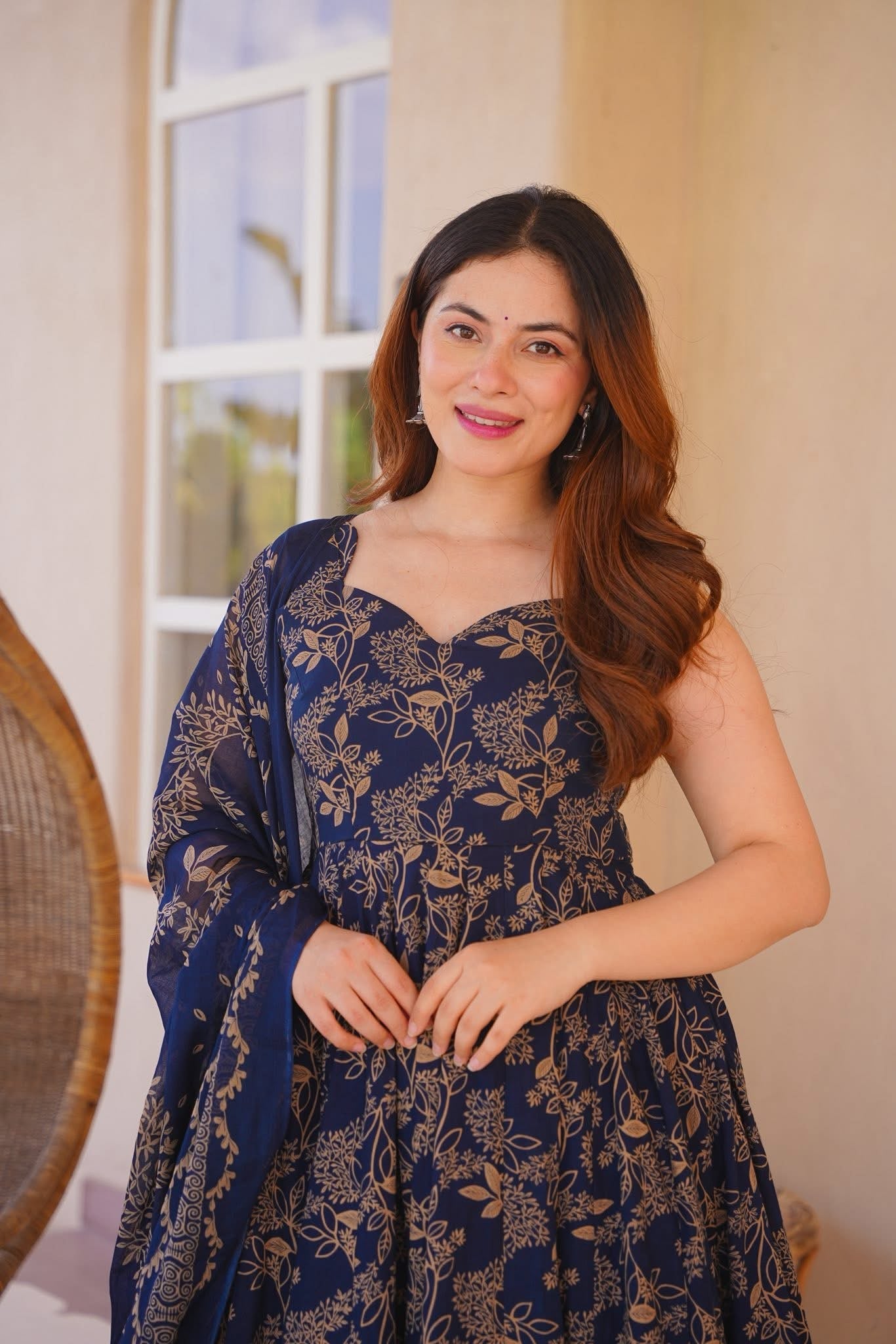 Rivaysha Cotton Anarkali Suit Set