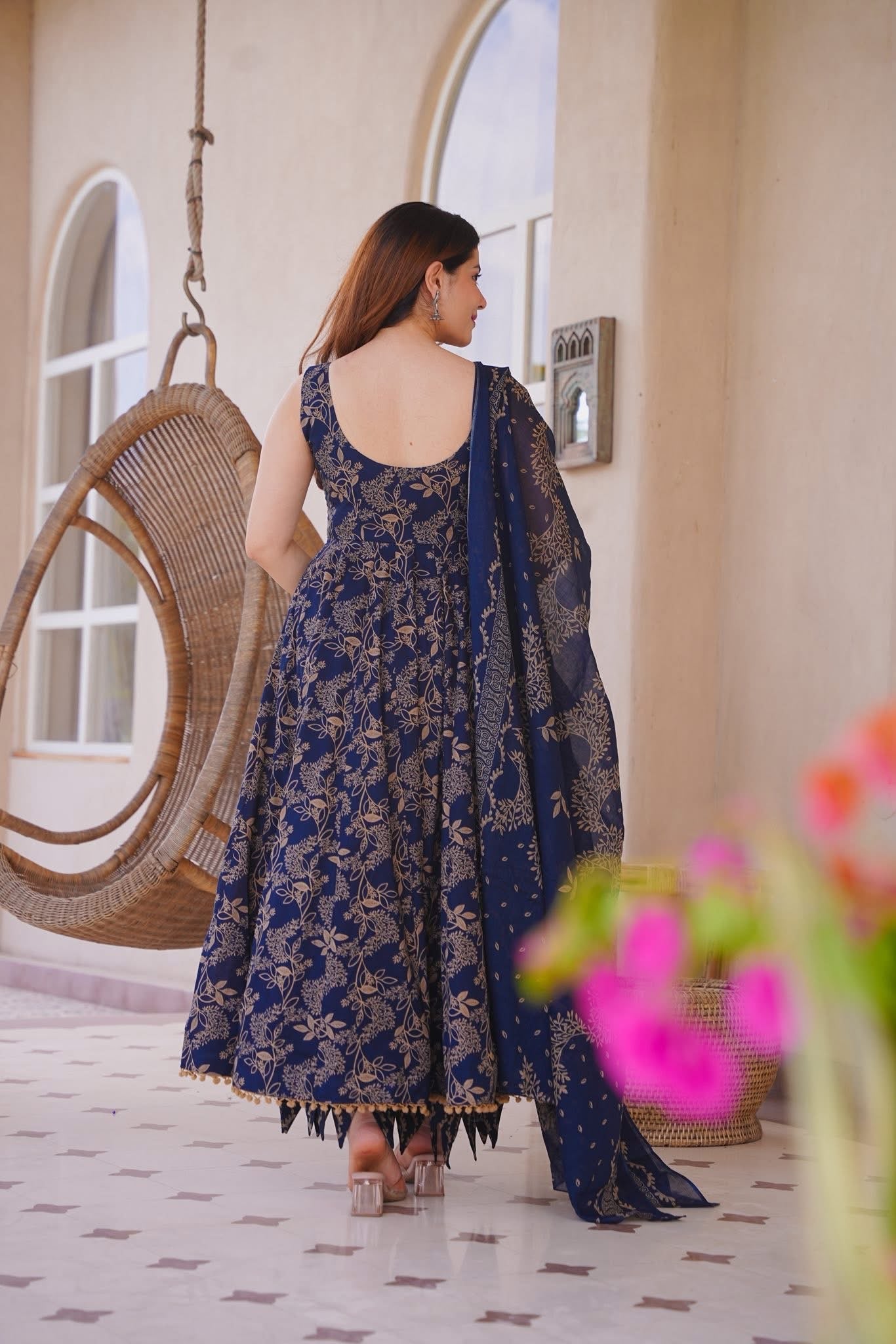 Rivaysha Cotton Anarkali Suit Set