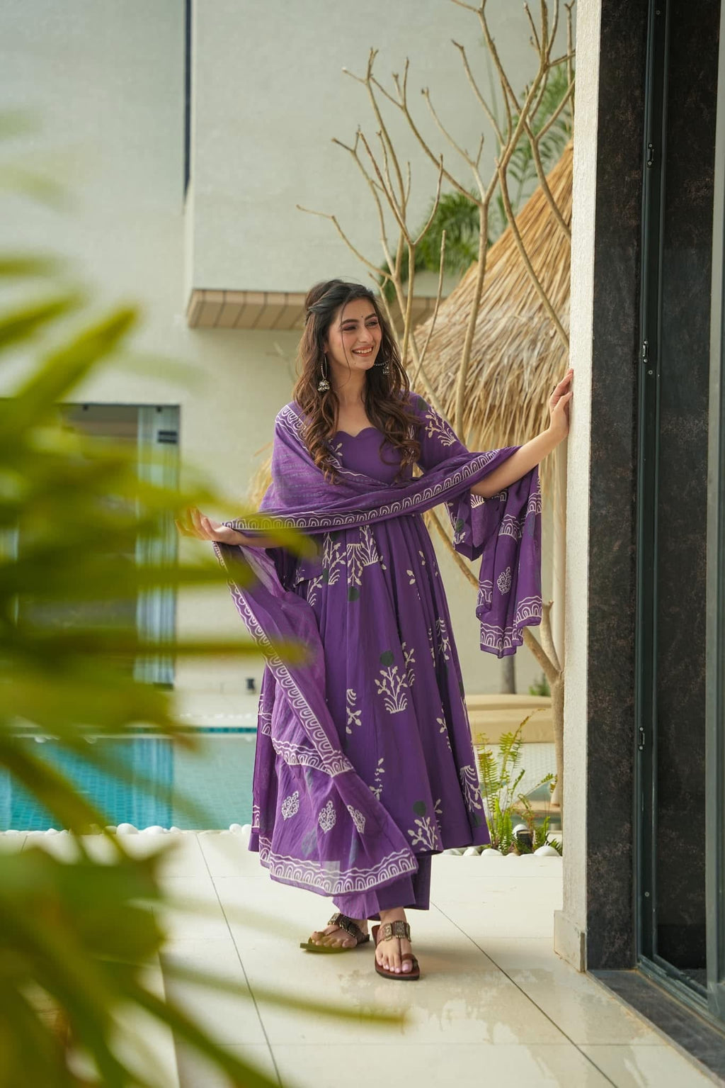 Purple Amy cotton suit set