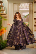 Sunayana Purple Cotton Anarkali Suit Set