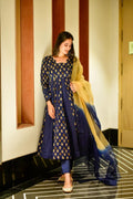 niyati blue schiffli suit set