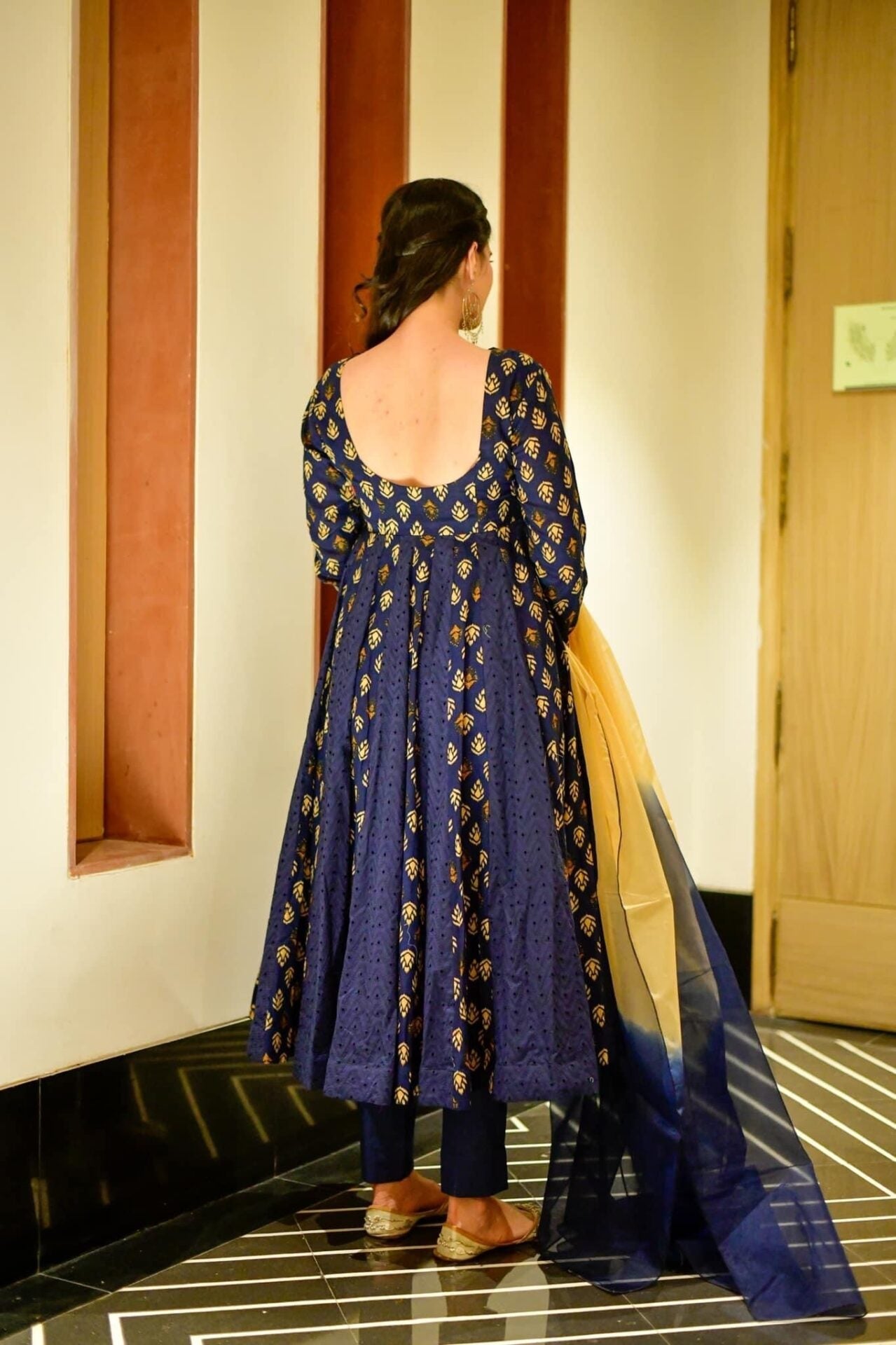 niyati blue schiffli suit set