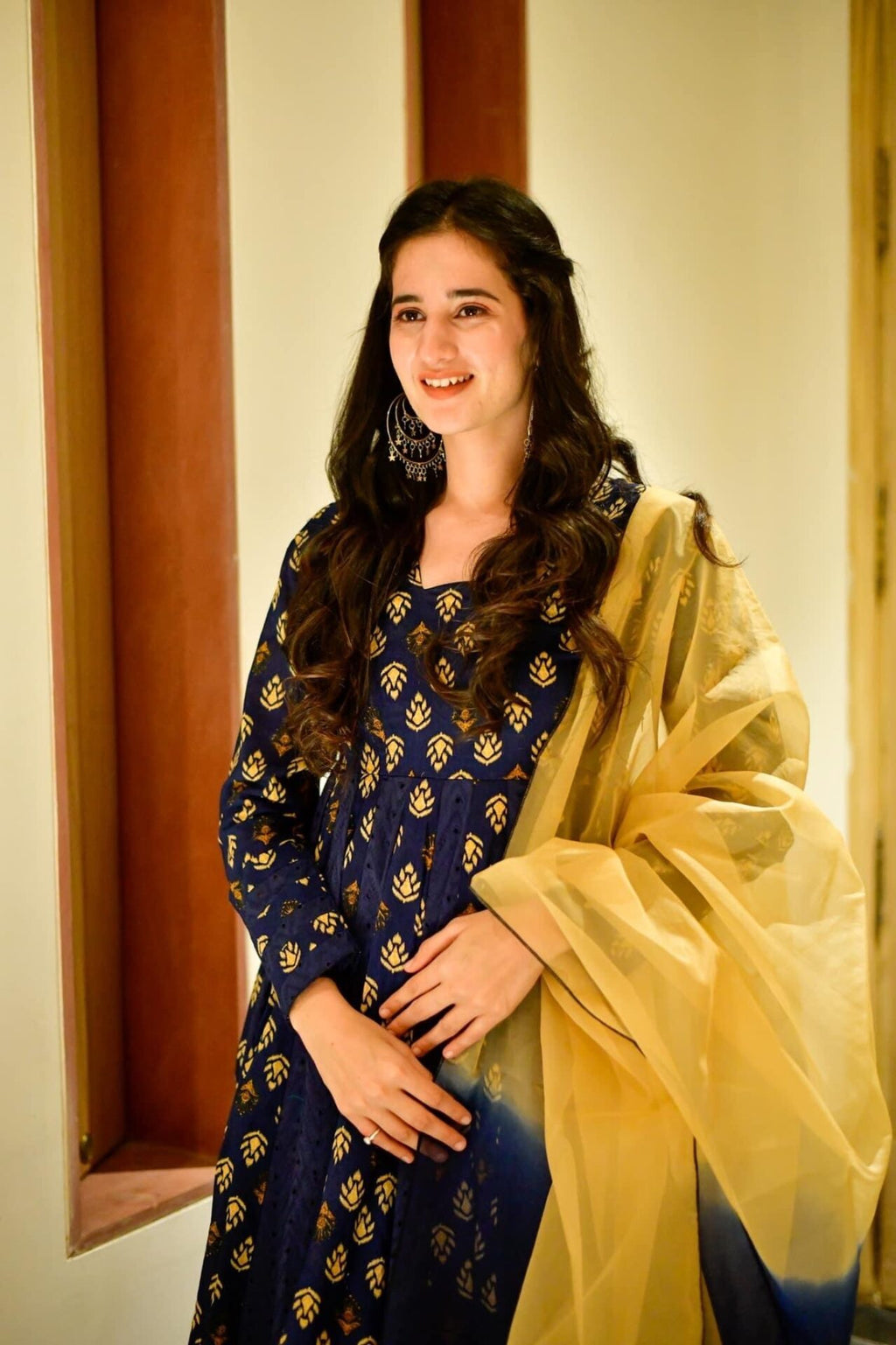 niyati blue schiffli suit set