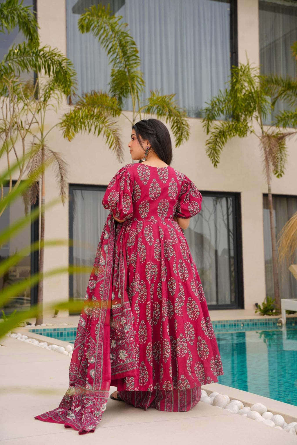 Burgundy Enchant Cotton Suit Set