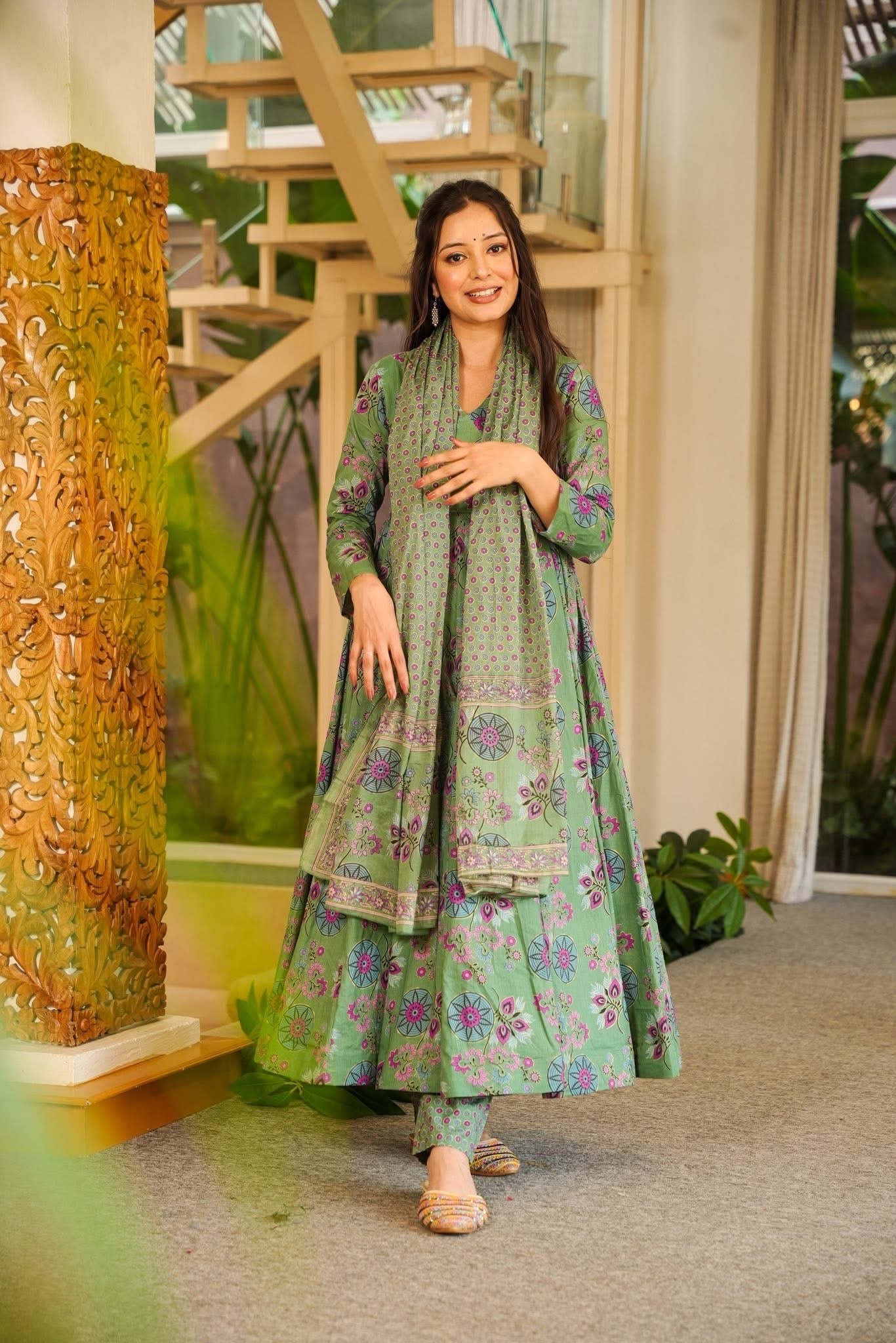 Shravya Cotton Anarkali Suit Set