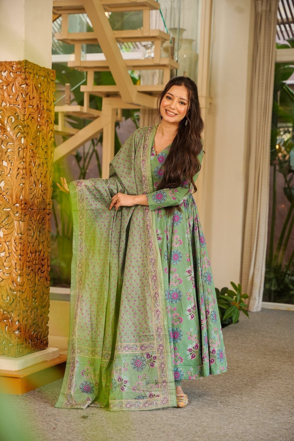 Shravya Cotton Anarkali Suit Set