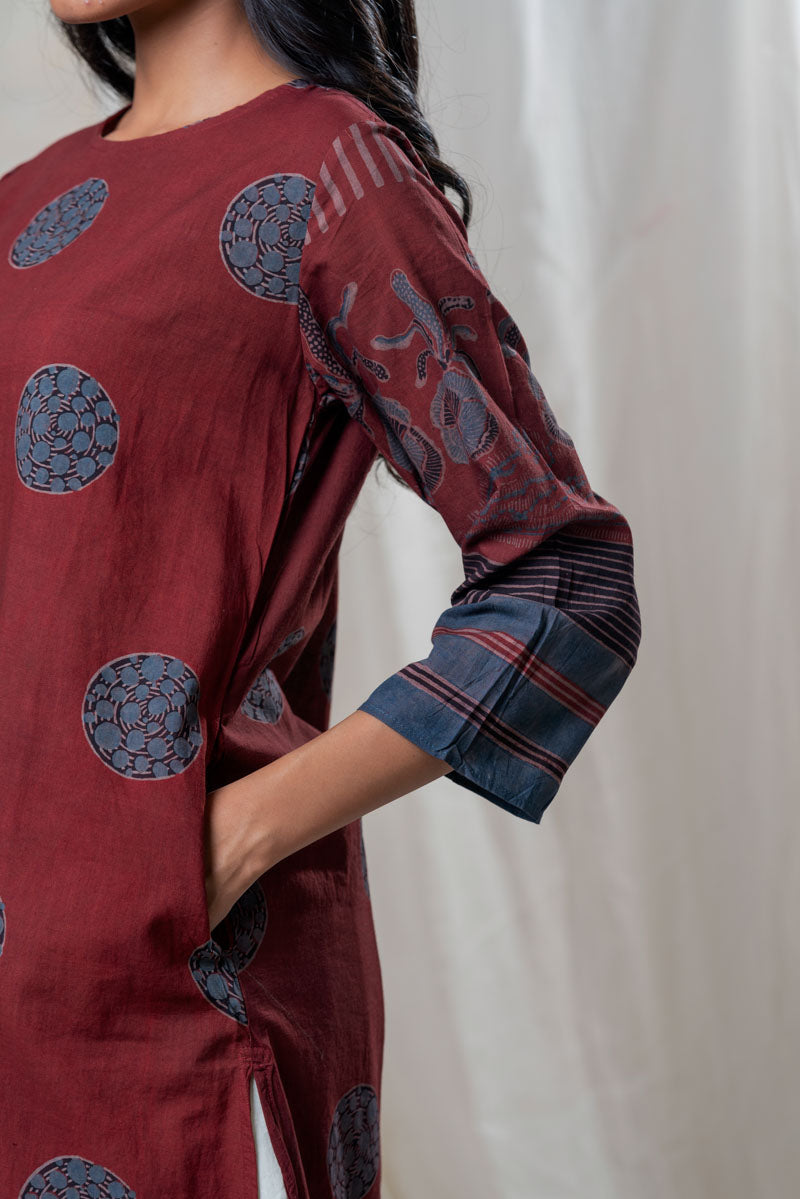 Classic Kurta - Burgundy Maya