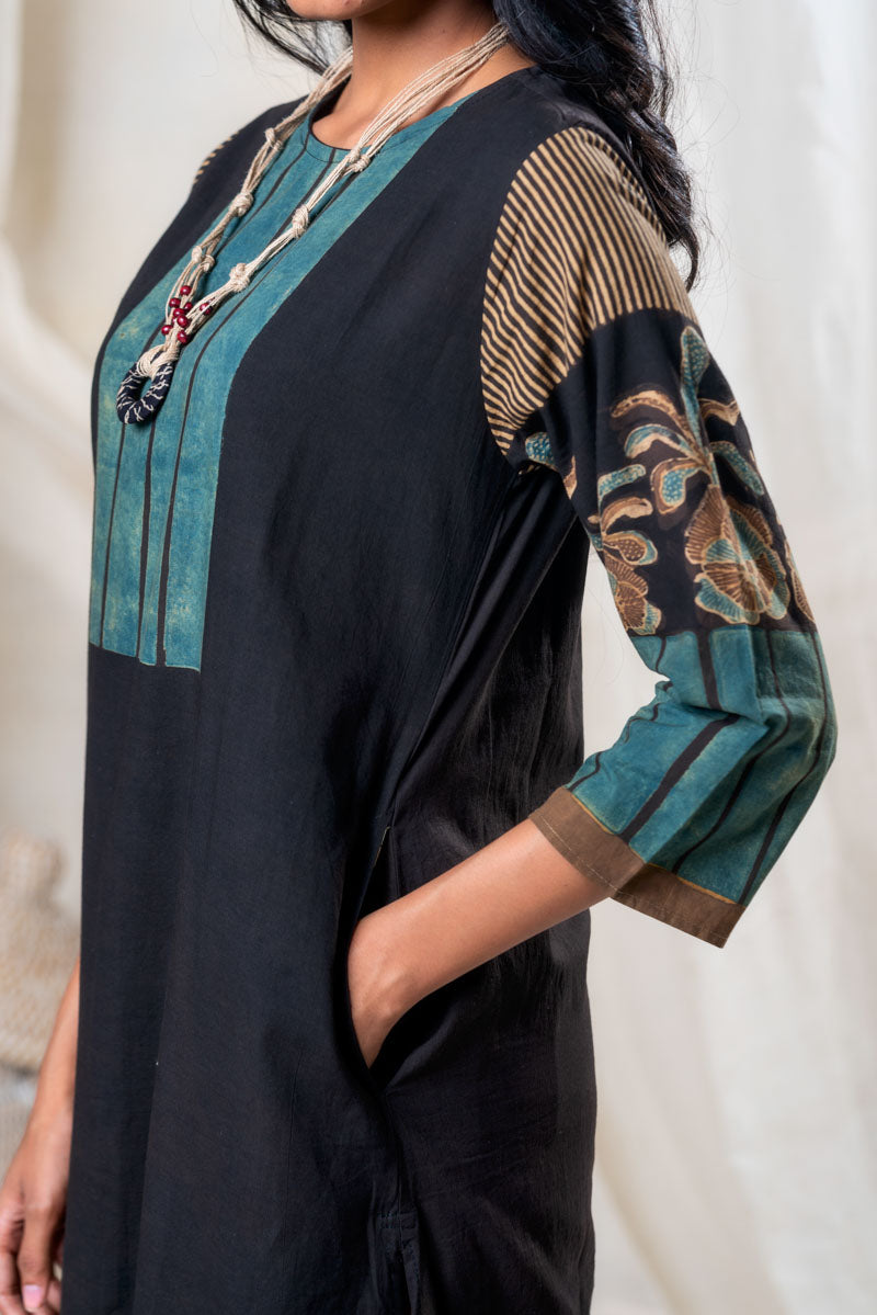 Classic Kurta - Black Yoke