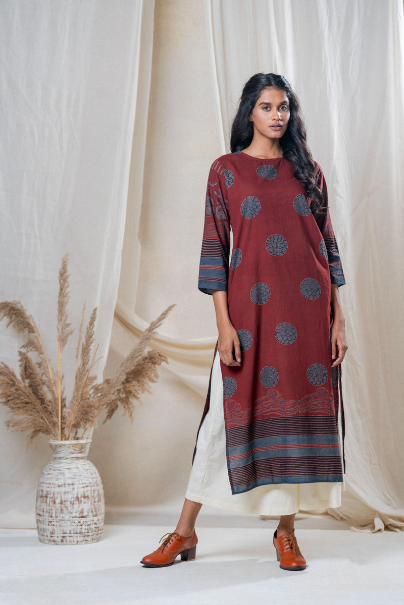 Classic Kurta - Burgundy Maya