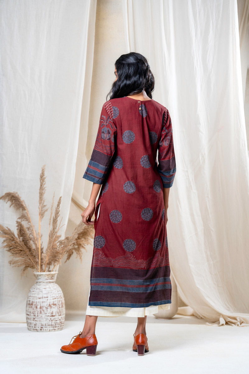 Classic Kurta - Burgundy Maya