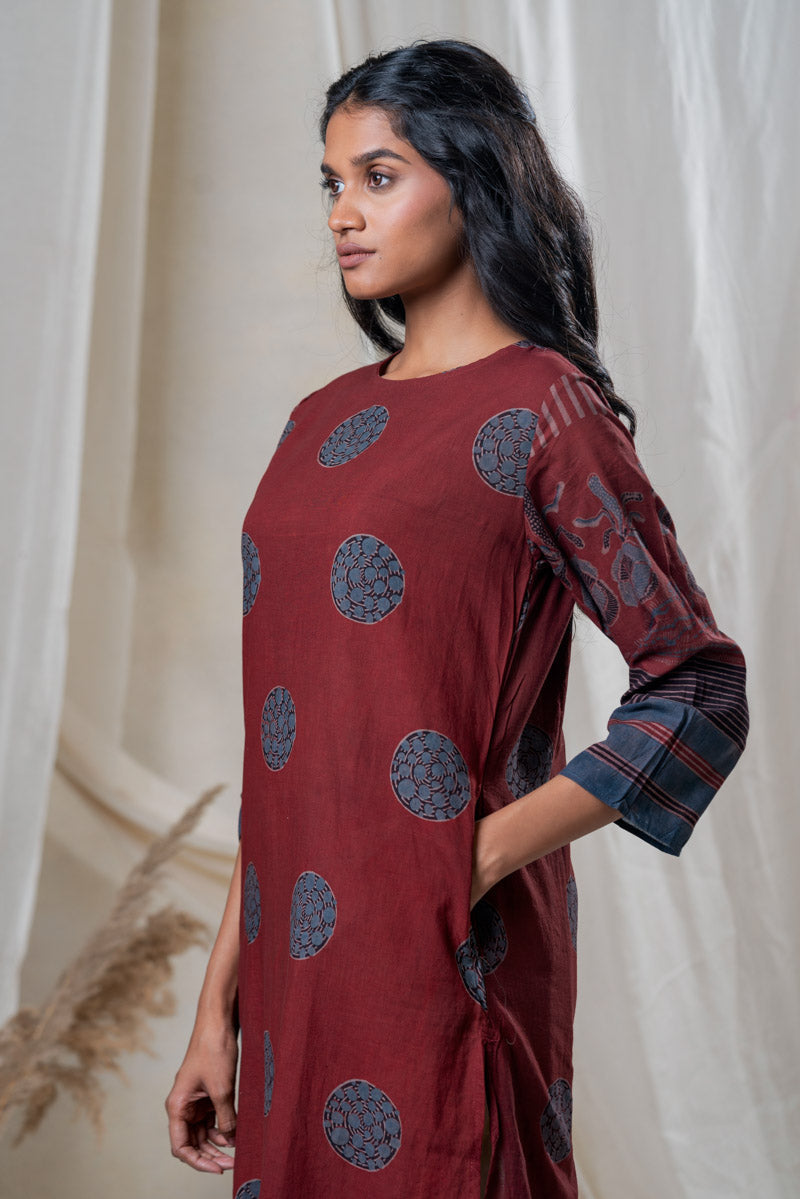 Classic Kurta - Burgundy Maya