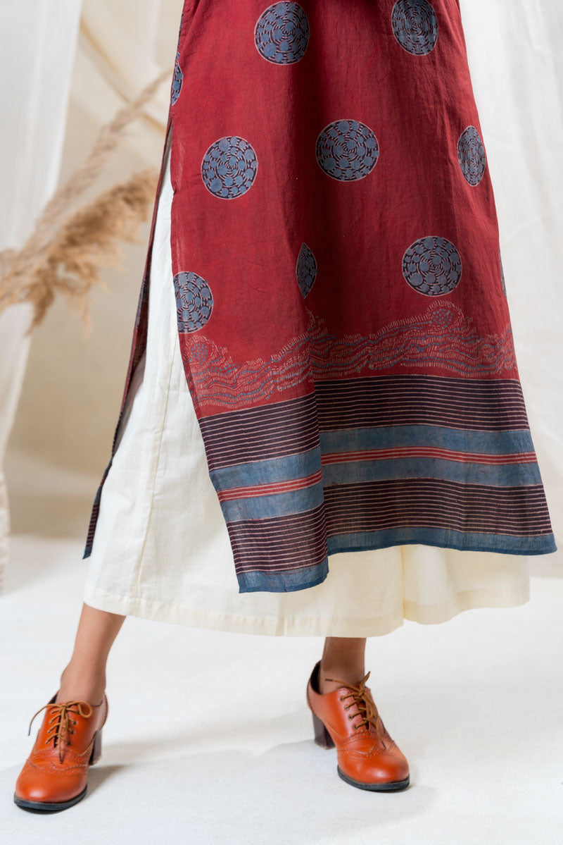 Classic Kurta - Burgundy Maya