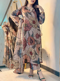 Muslin Mocha Mousse Kurta Set
