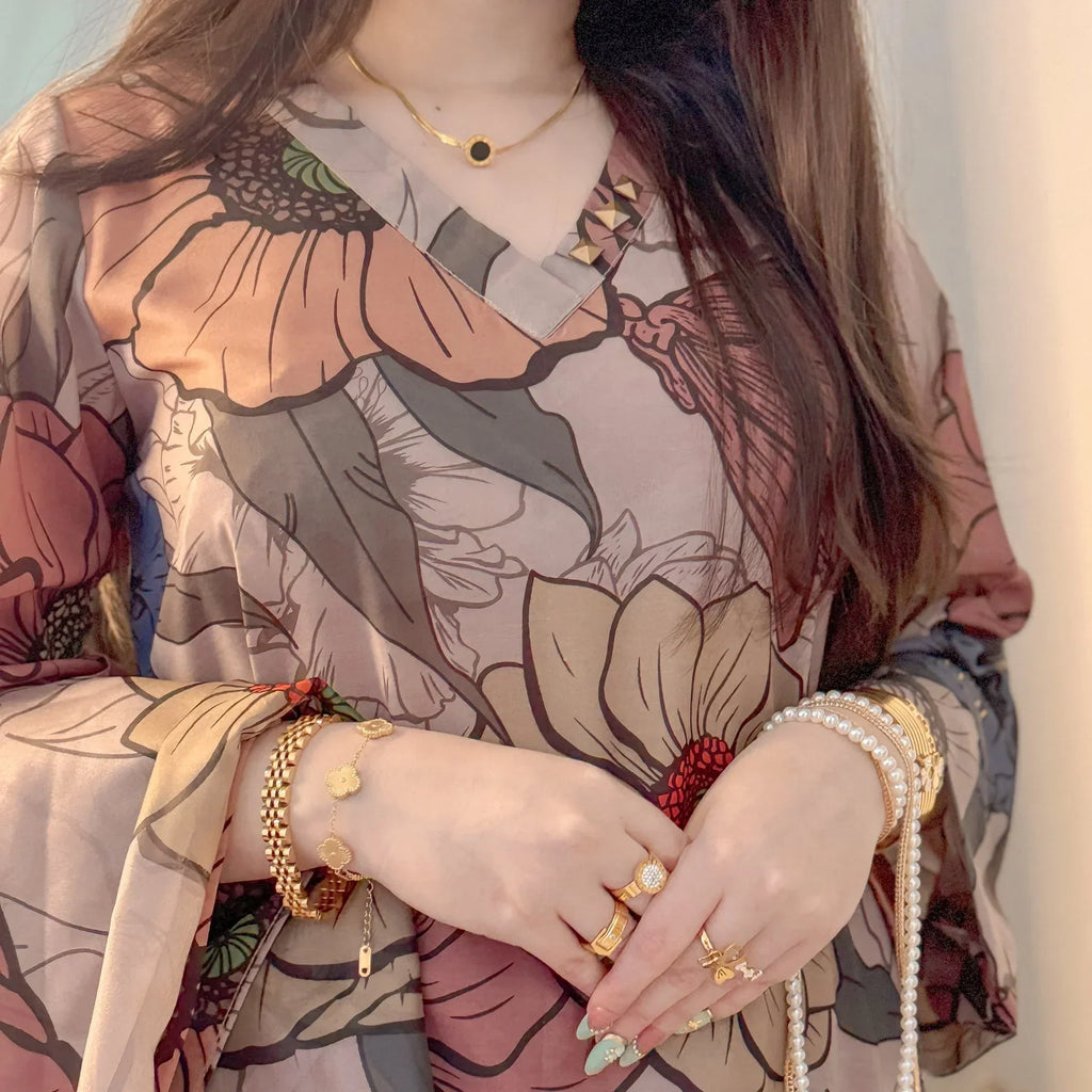 Muslin Mocha Mousse Kurta Set