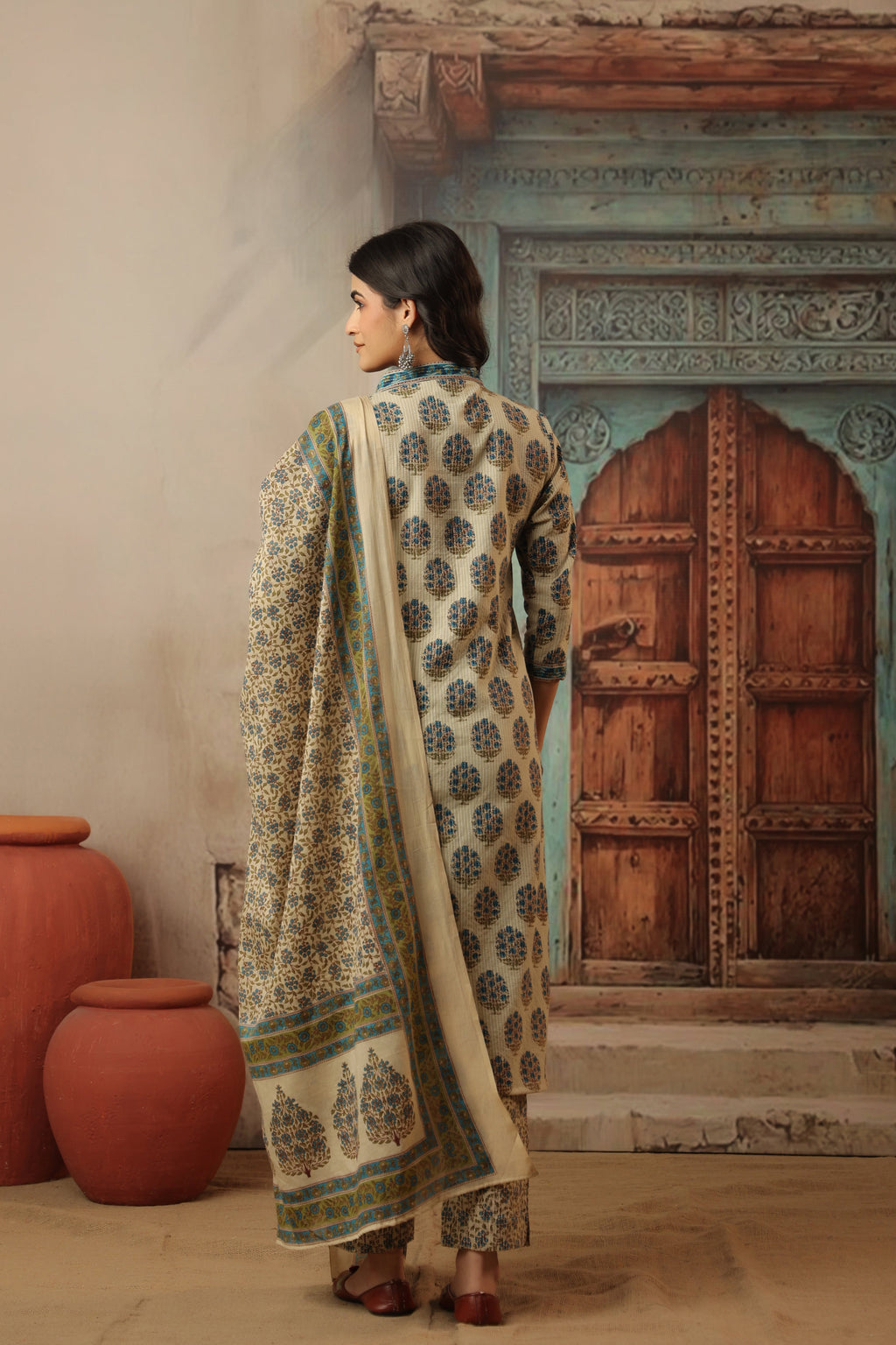 Sarika Blue Straight Suit Set