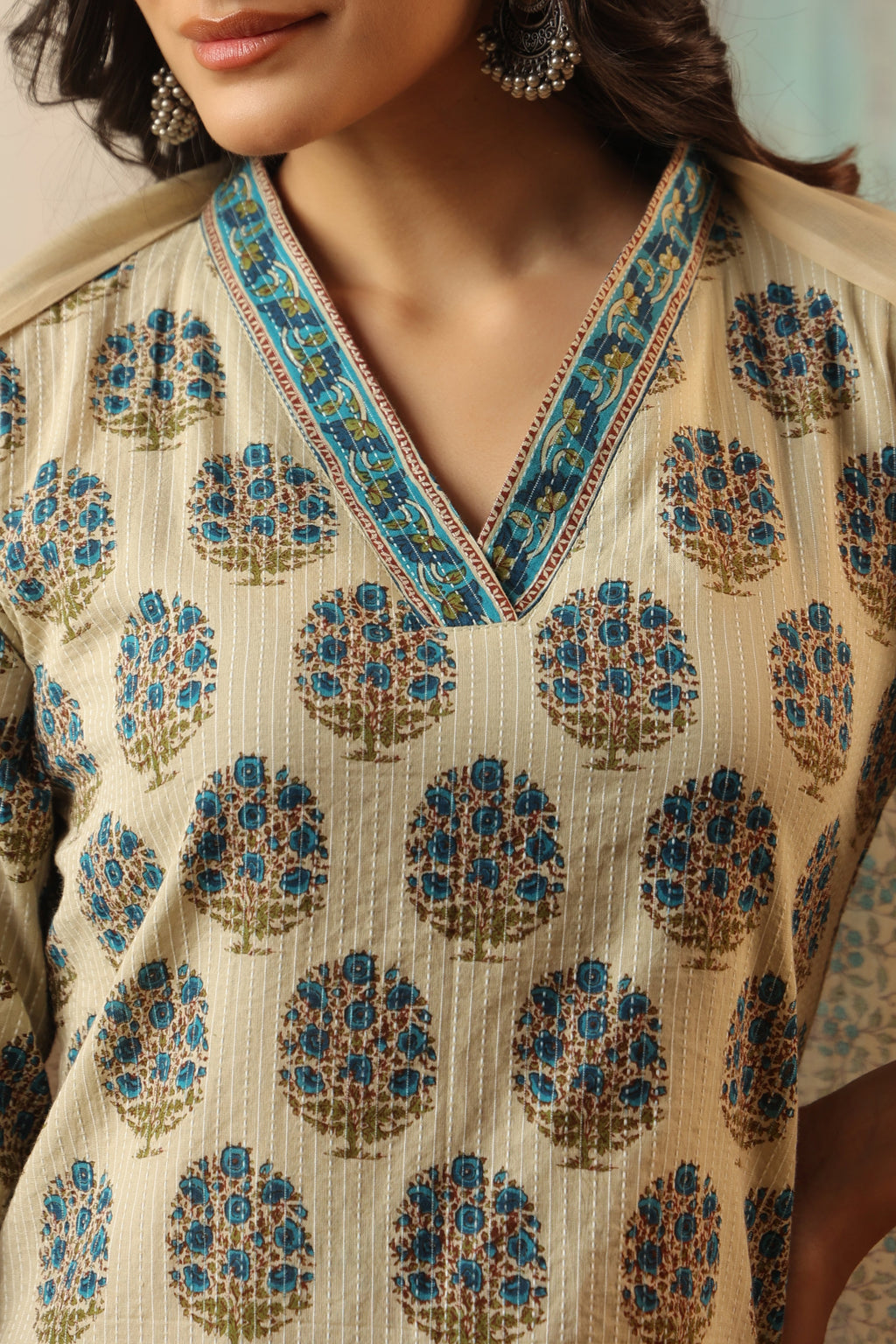 Sarika Blue Straight Suit Set