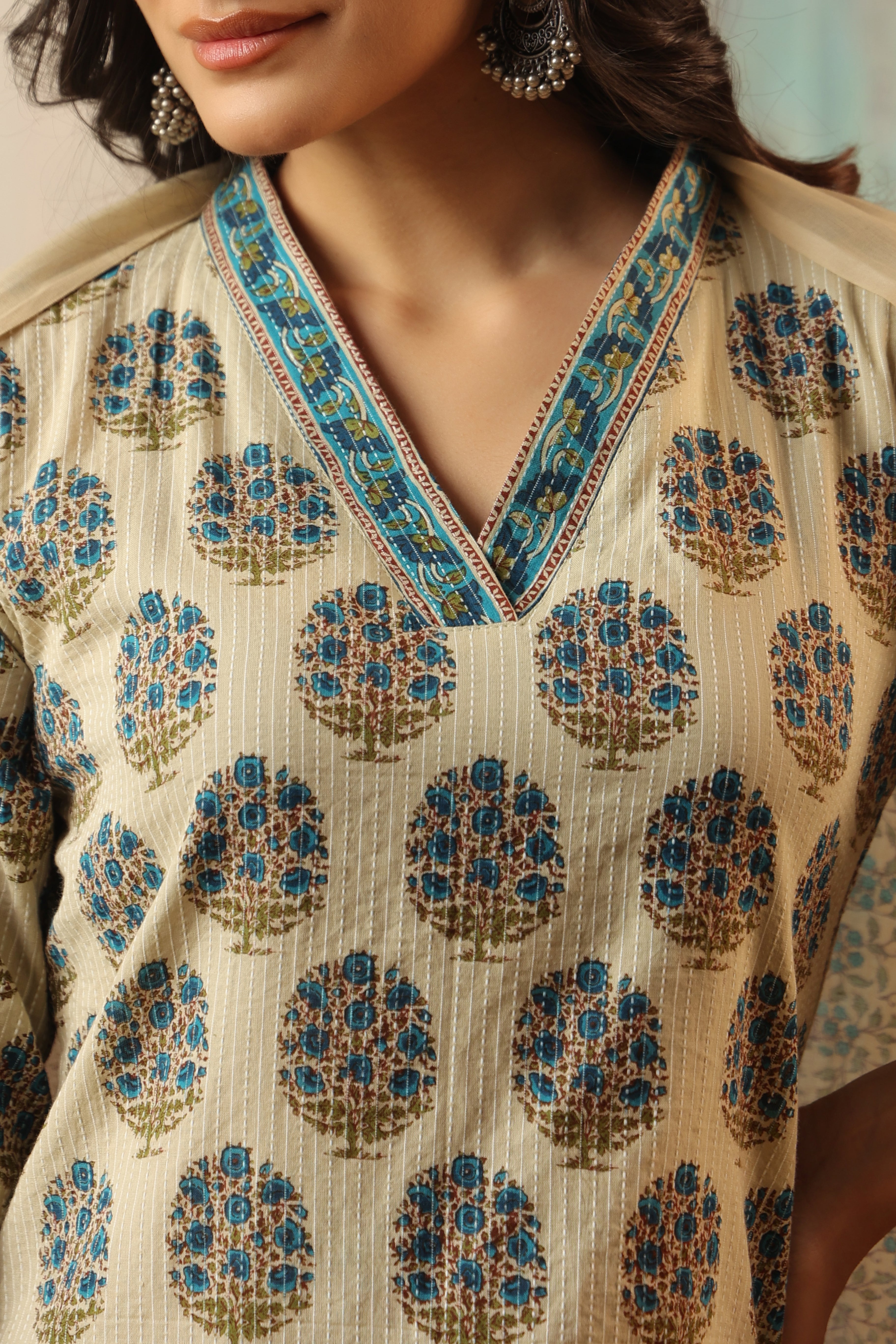 Sarika Blue Straight Suit Set