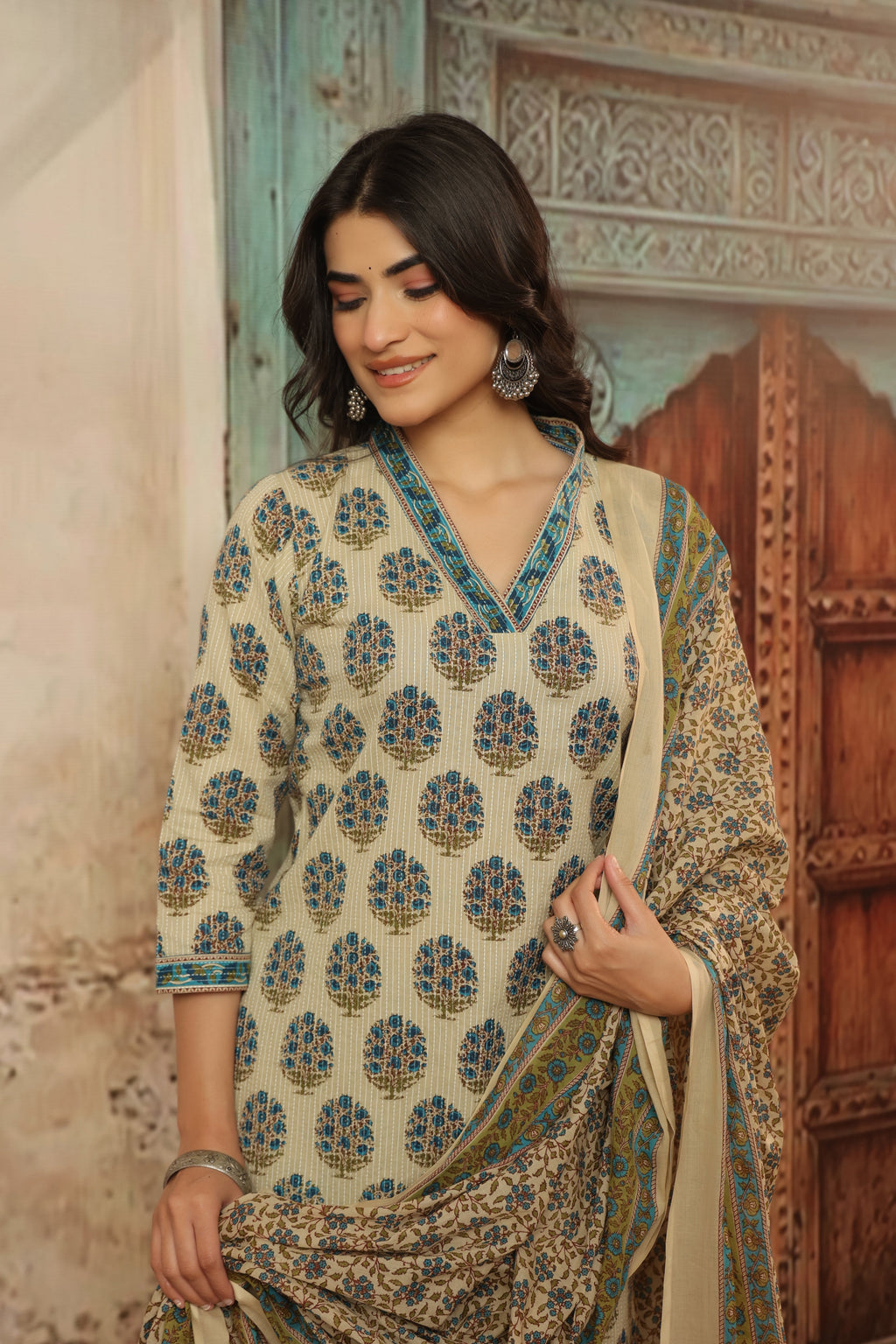 Sarika Blue Straight Suit Set