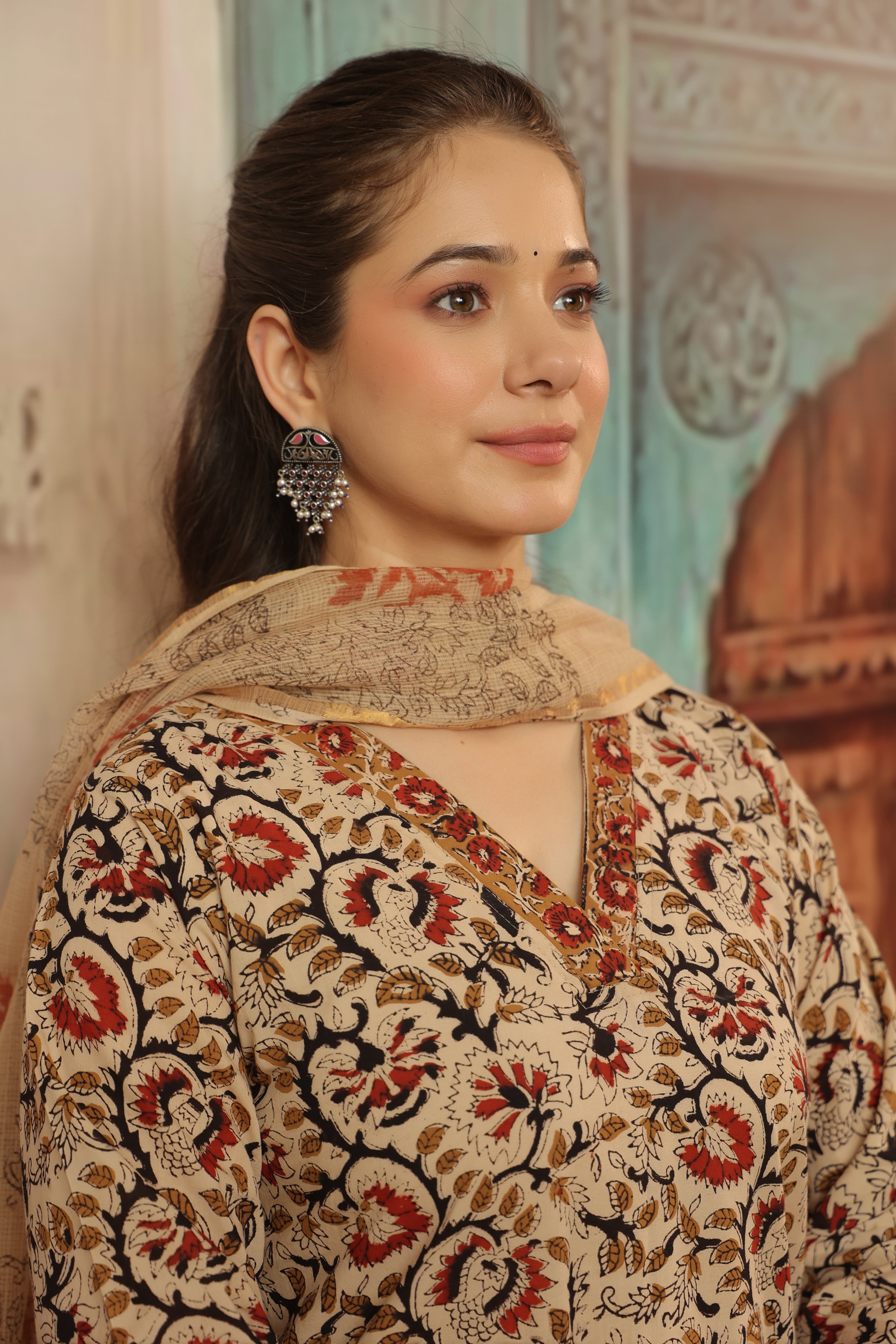 Niharika Beige Bagru Suit Set