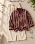 Elegant Printed Shirt & Relaxed Cotton Pants Co-Ord Set
