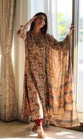 Cotton Beige Loose Fit Kalamkari Kurta , Afghani Salwar & Cotton Kalamkari Dupatta