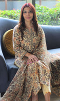 Cotton Handblock Classic Beige Suit Set with Kota Doria Handblock Dupatta